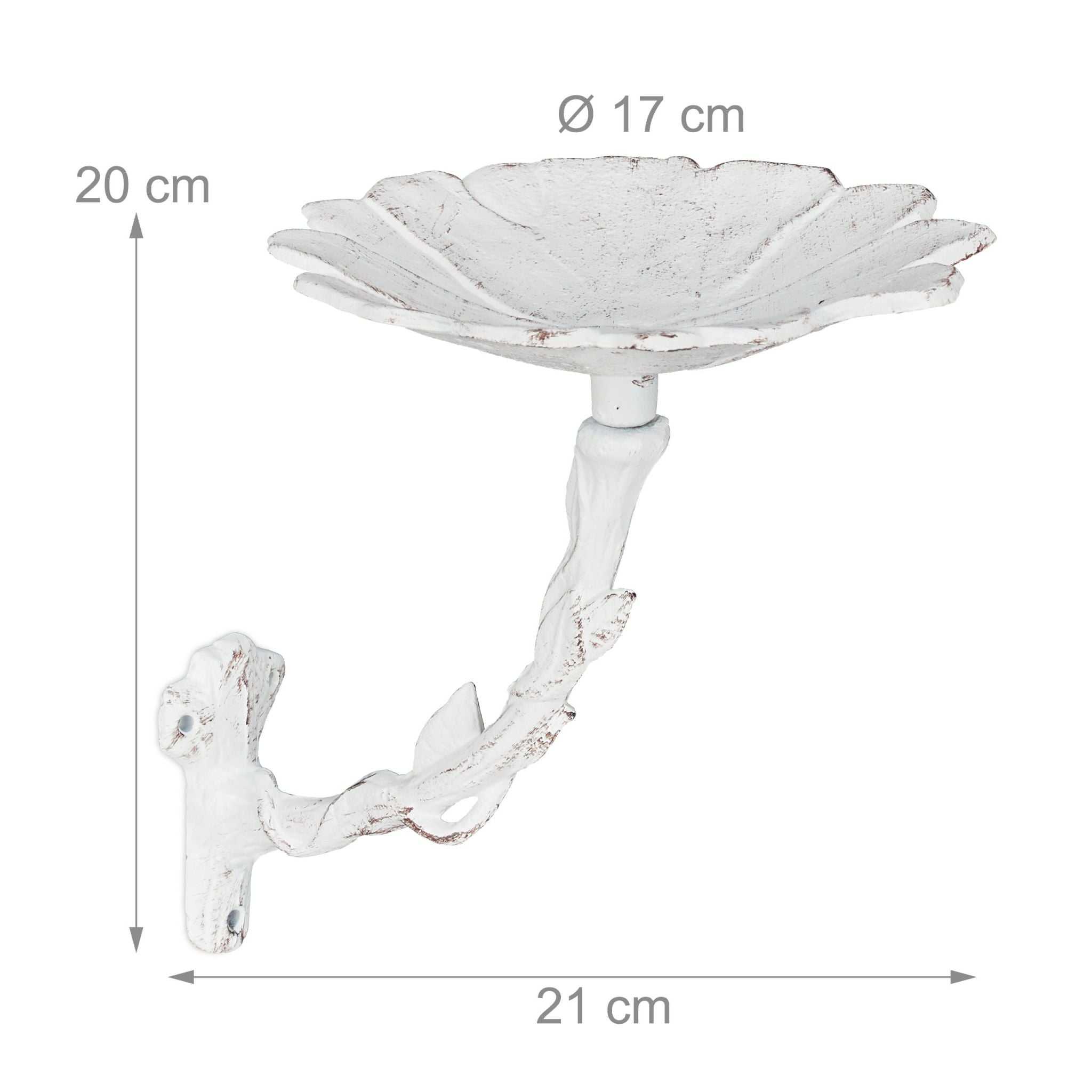 Vogeltränke Blüte Gusseisen Weiss
