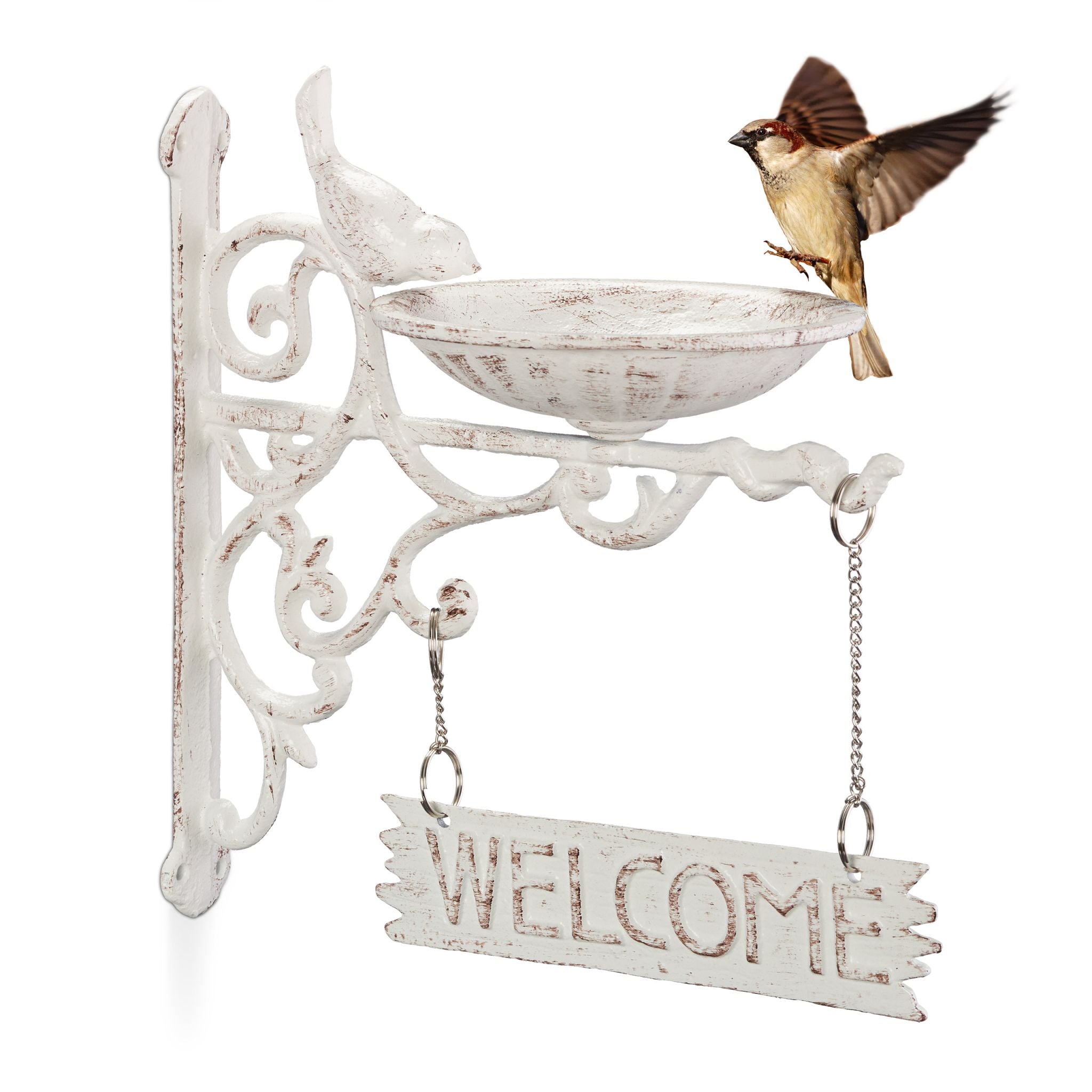 Vogeltränke Welcome Weiss