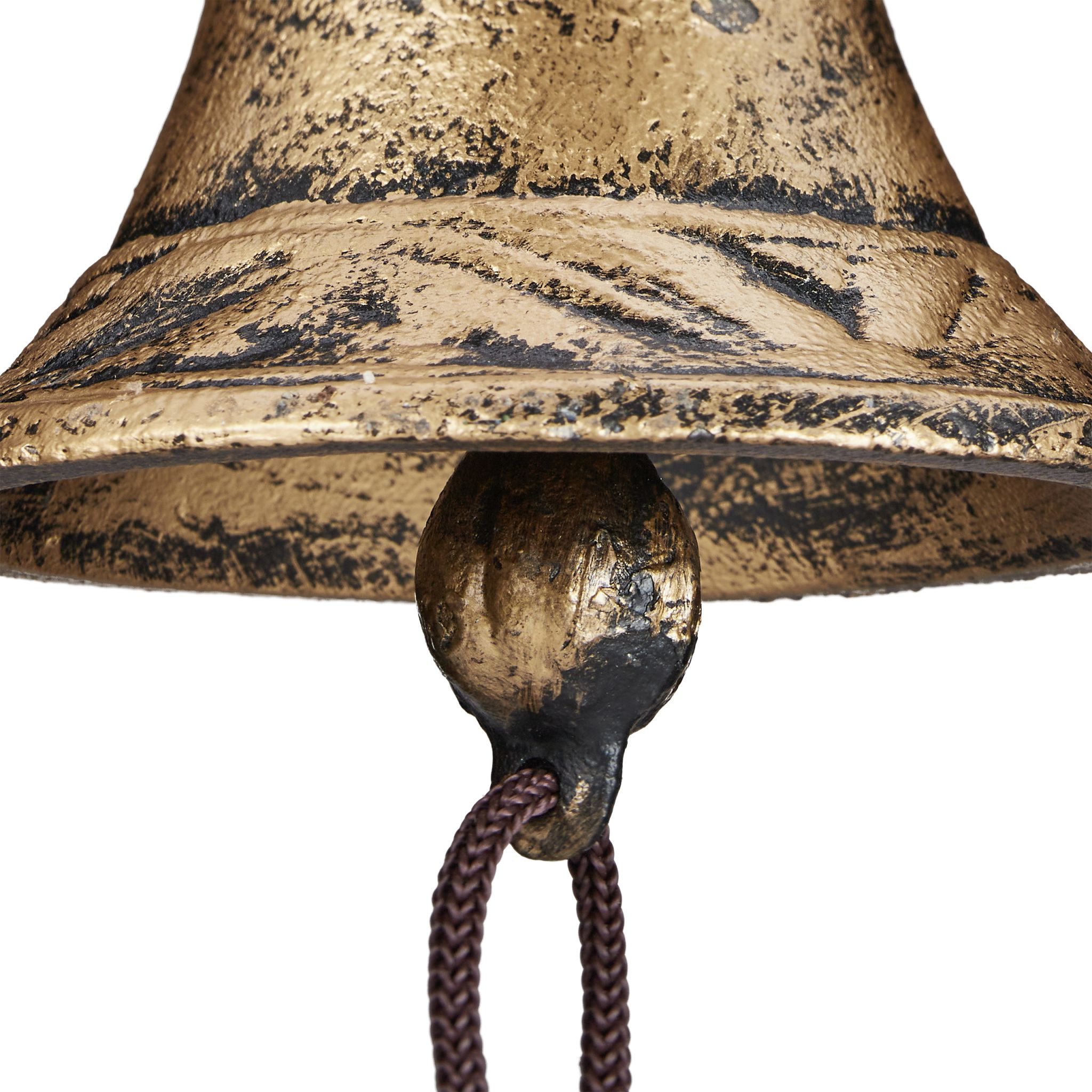 Türglocke Gusseisen mit Eule Braun-Gold von Relaxdays