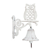 Türglocke Gusseisen mit Eule Weiss-Braun von Relaxdays