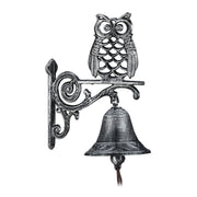 Türglocke Gusseisen mit Eule Braun-Silber von Relaxdays