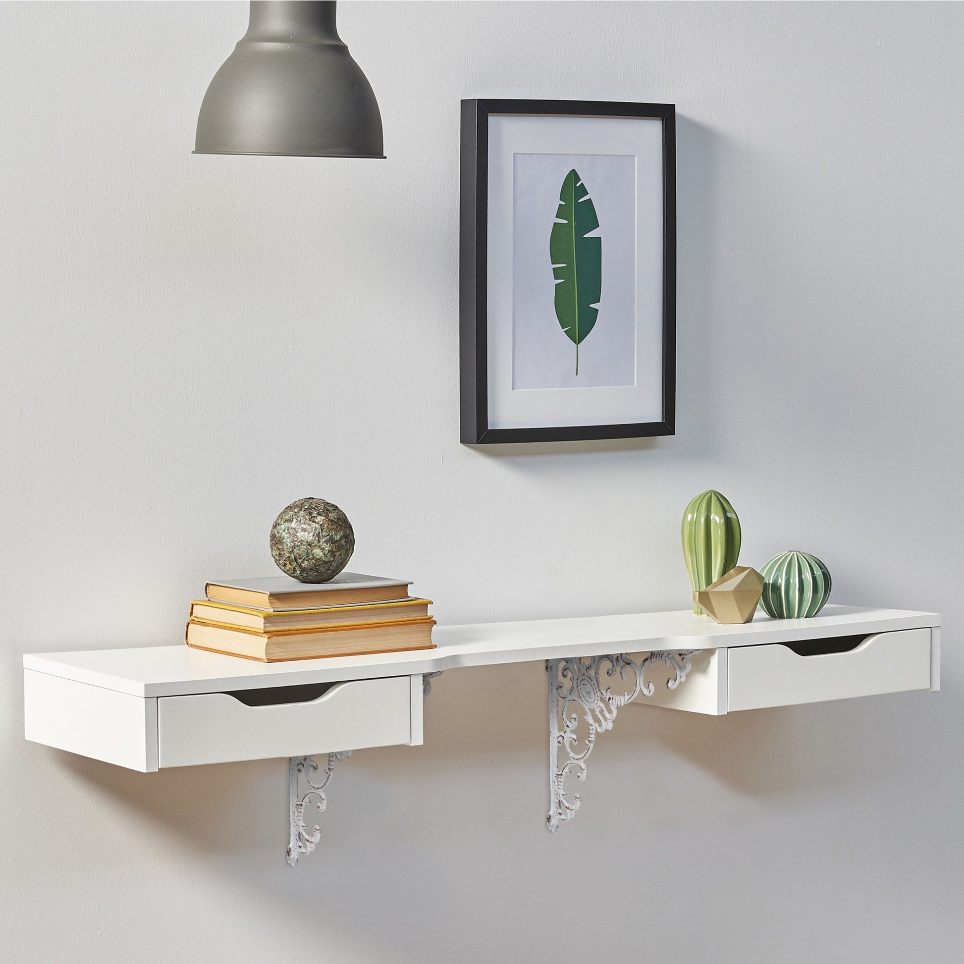 Regalwinkel antik 2er-Set Weiss von Relaxdays