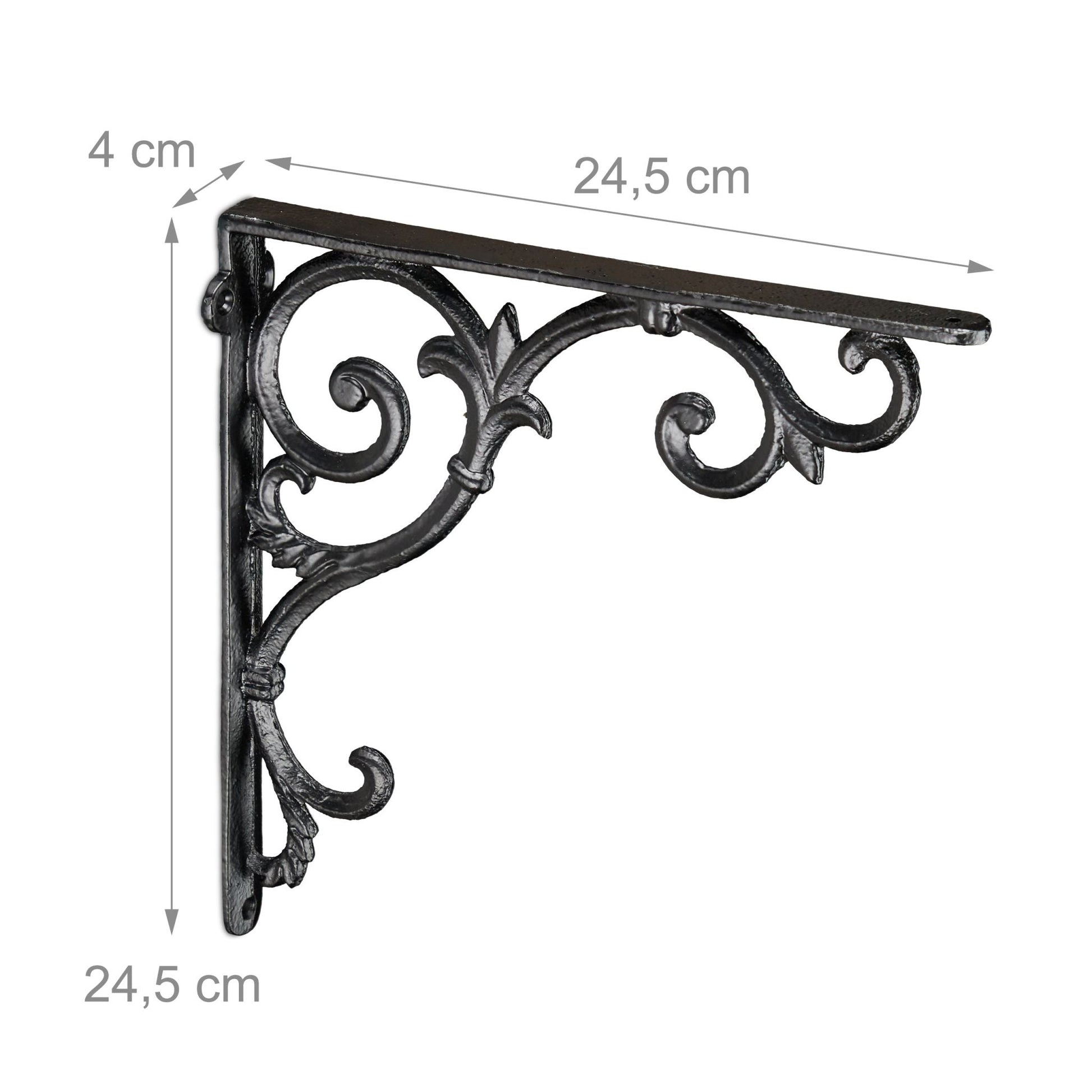 Regalwinkel antik 2er-Set Schwarz von Relaxdays