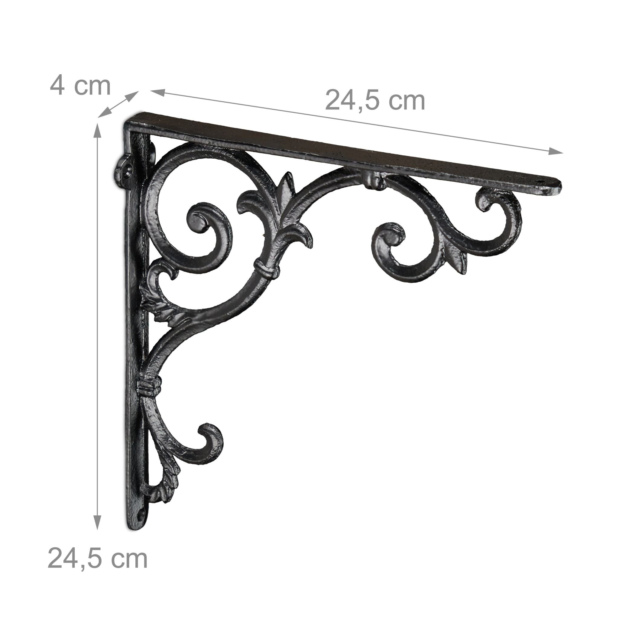 Regalwinkel antik 2er-Set Schwarz von Relaxdays