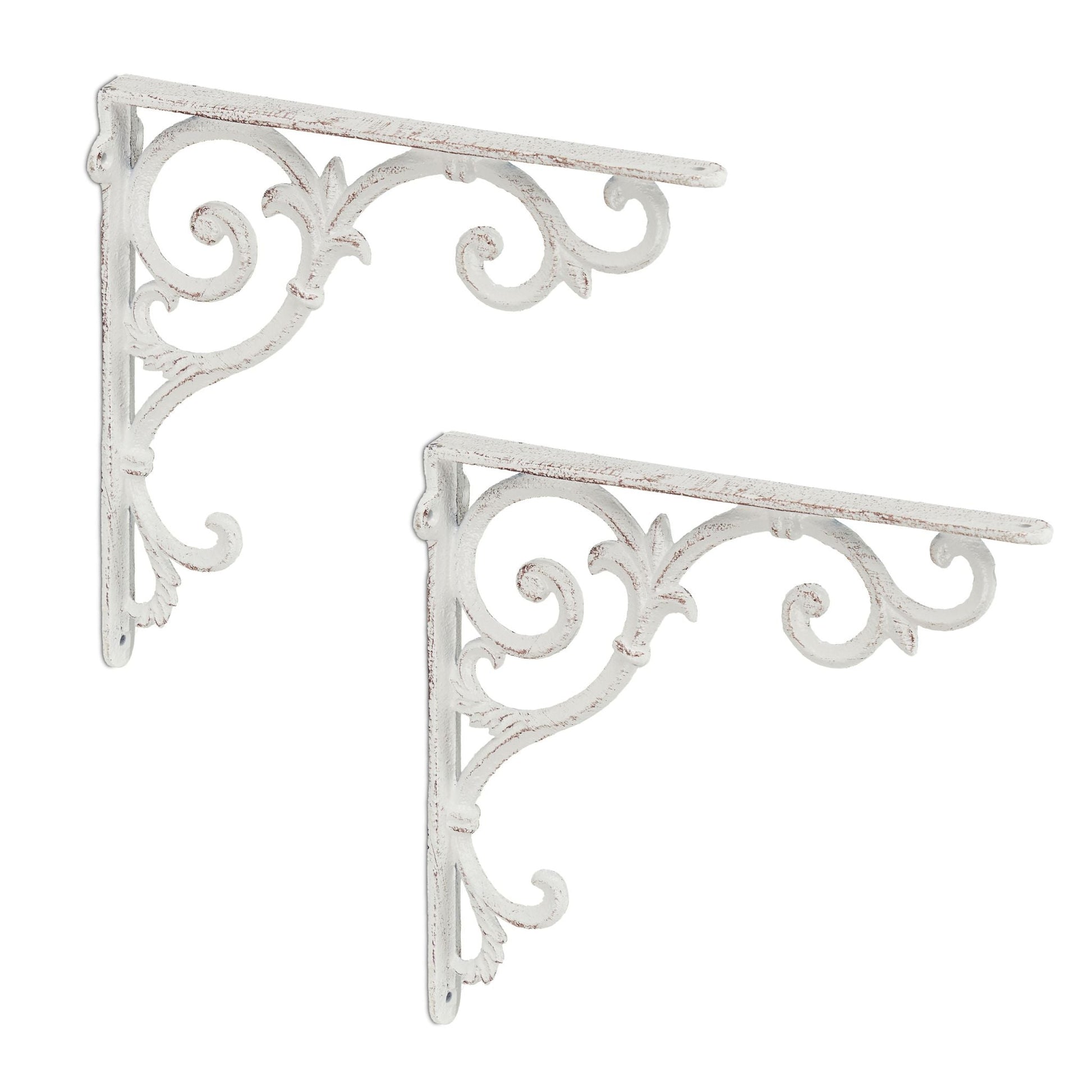 Regalwinkel antik 2er-Set Weiss von Relaxdays