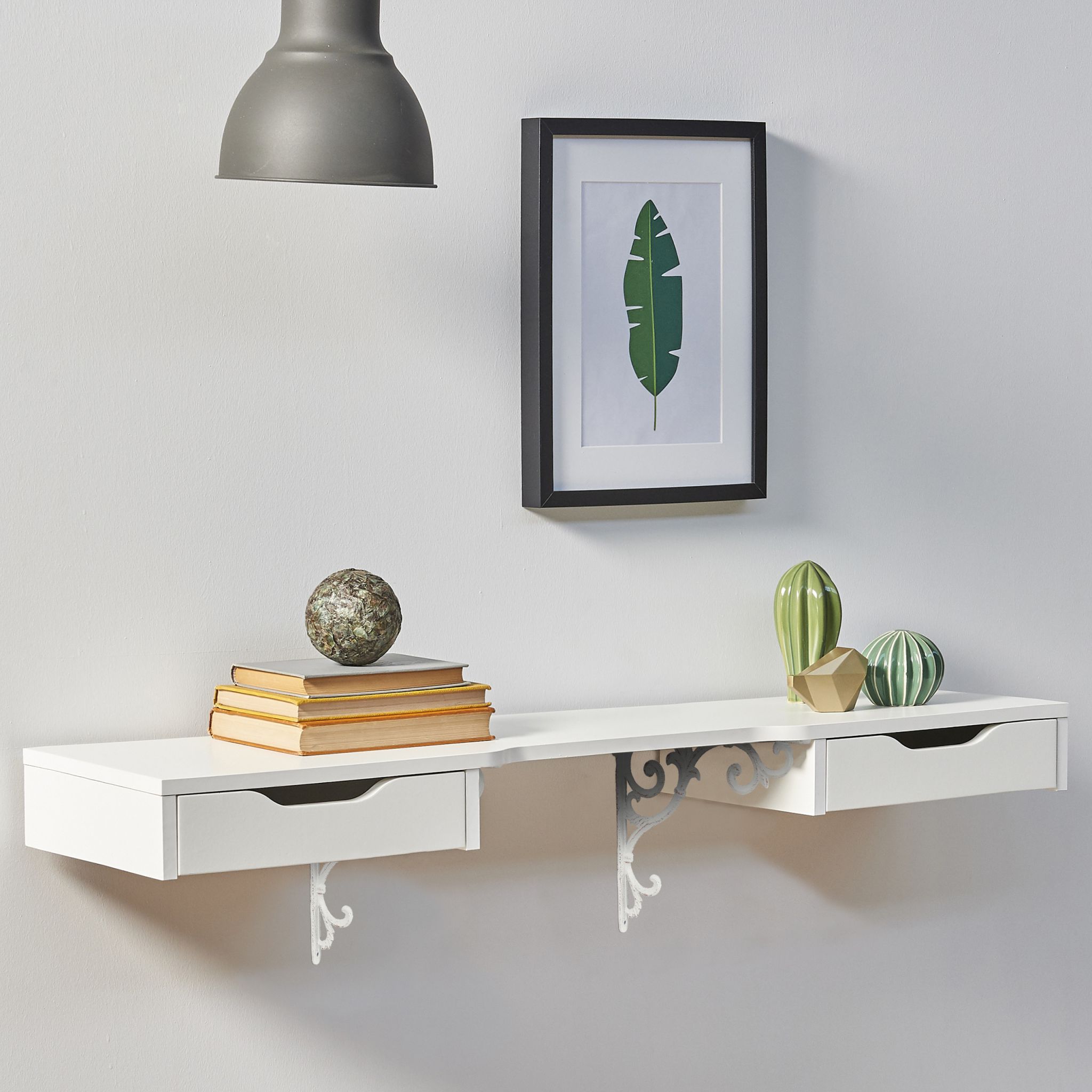 Regalwinkel antik 2er-Set Weiss von Relaxdays