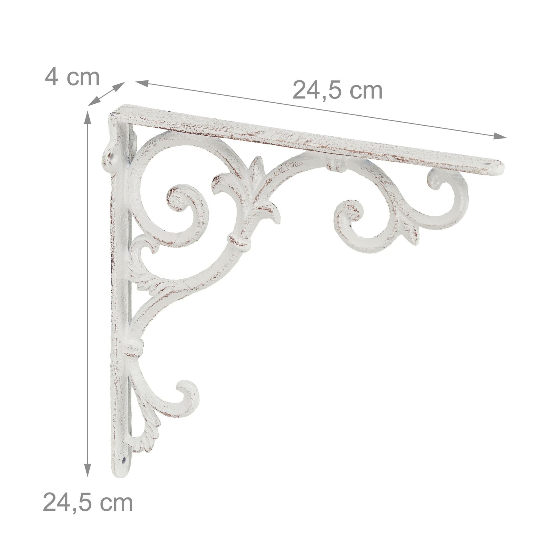 Regalwinkel antik 2er-Set Weiss von Relaxdays