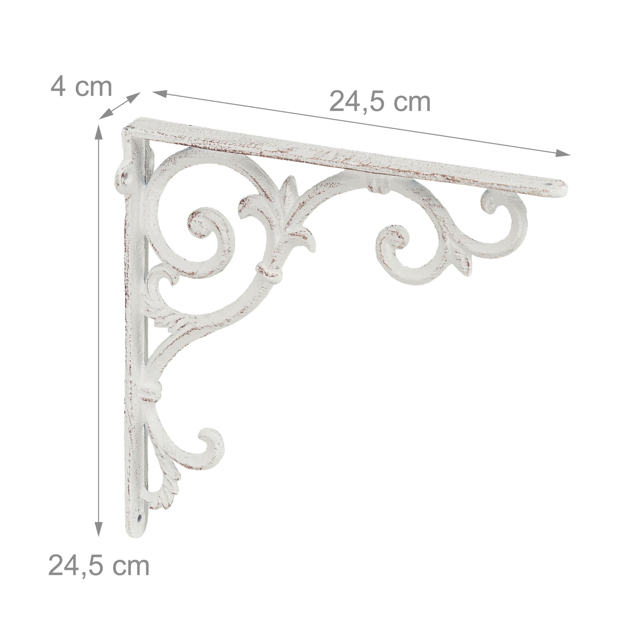 Regalwinkel antik 2er-Set Weiss von Relaxdays