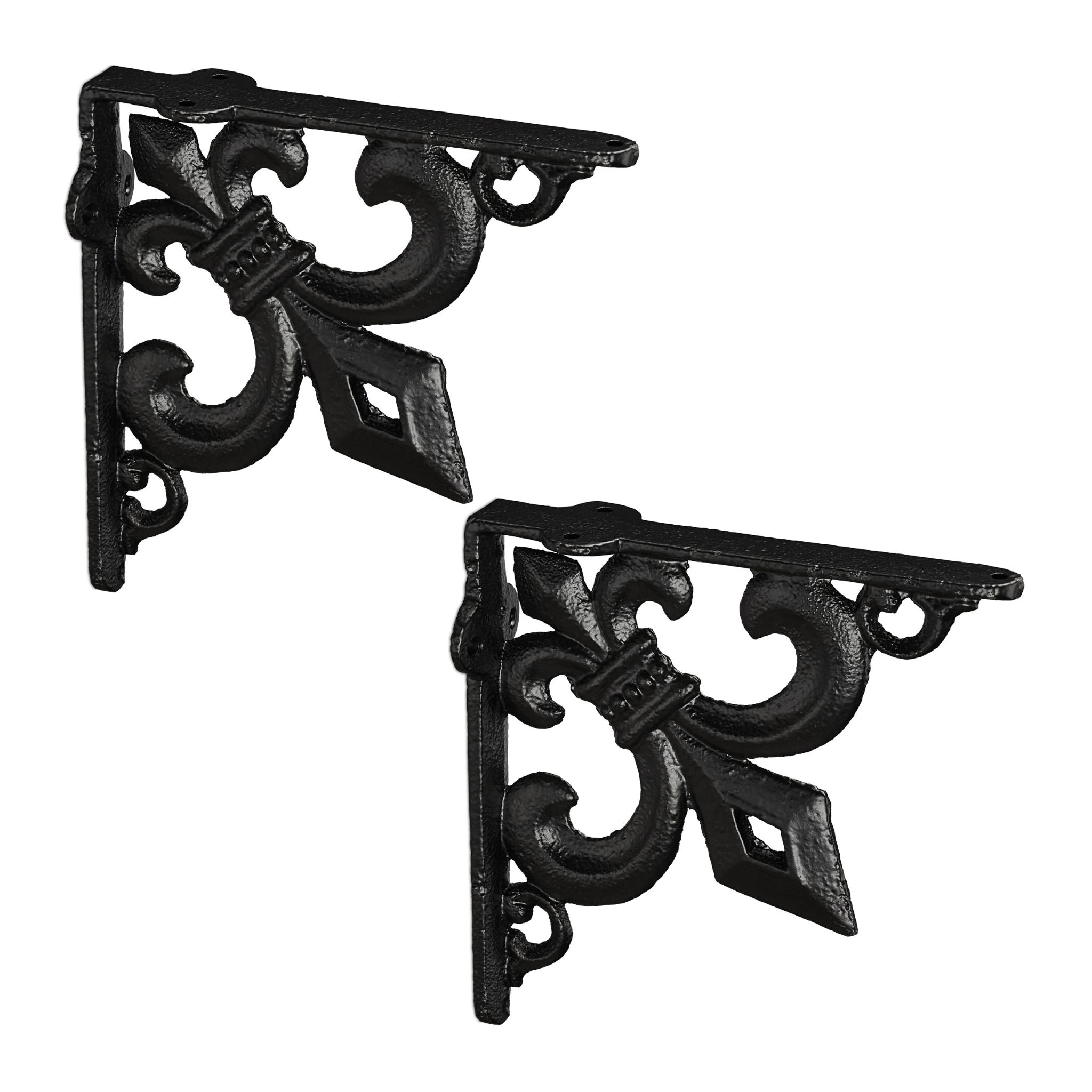 Regalwinkel Gusseisen antik 2er-Set Schwarz von Relaxdays