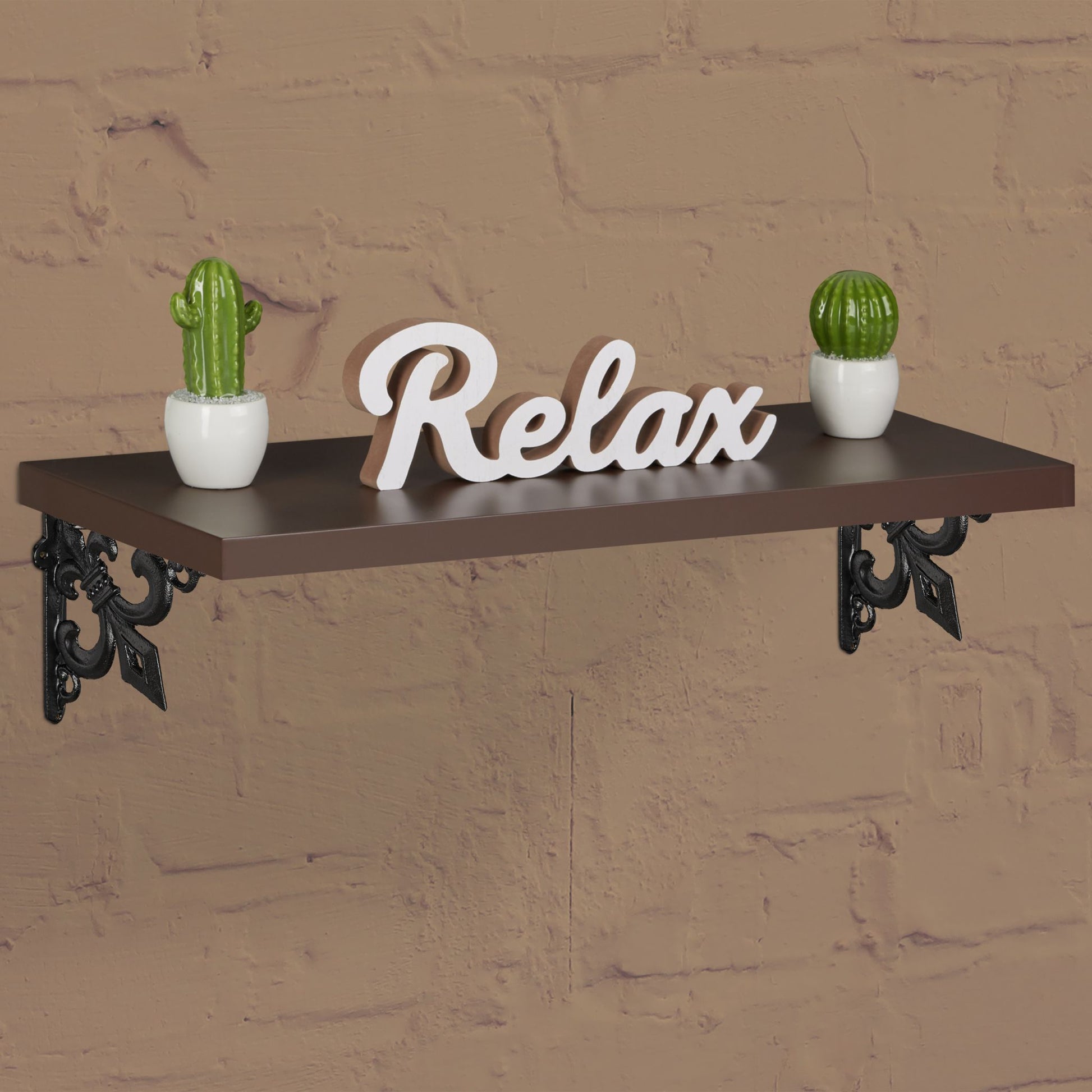 Regalwinkel Gusseisen antik 2er-Set Schwarz von Relaxdays