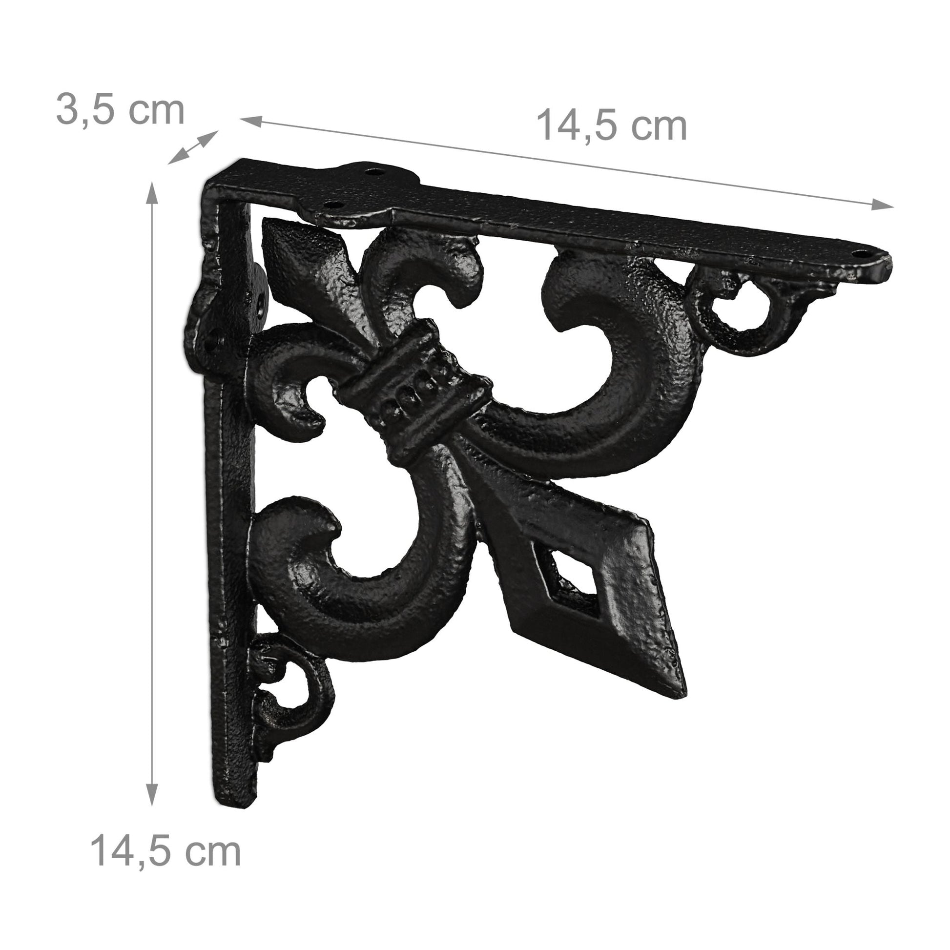 Regalwinkel Gusseisen antik 2er-Set Schwarz von Relaxdays