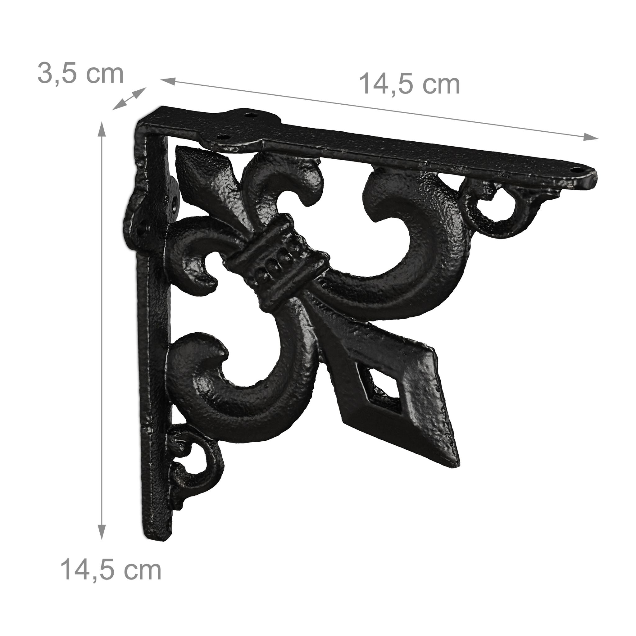 Regalwinkel Gusseisen antik 2er-Set Schwarz von Relaxdays