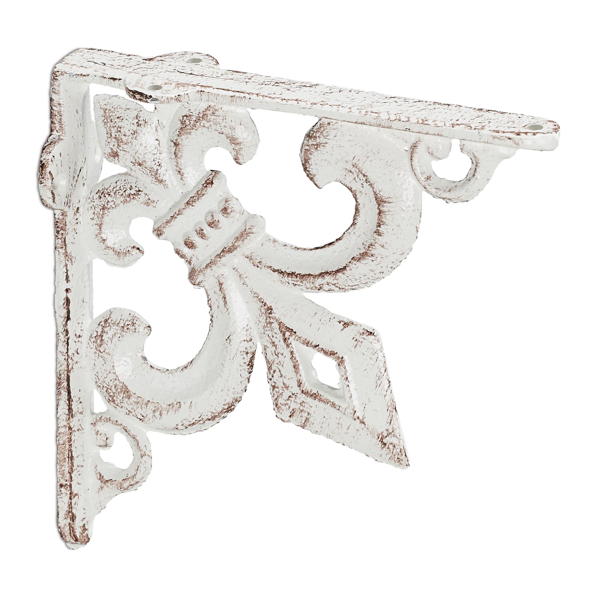 Regalwinkel Gusseisen antik 2er-Set Weiss von Relaxdays