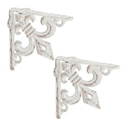 Regalwinkel Gusseisen antik 2er-Set Weiss von Relaxdays
