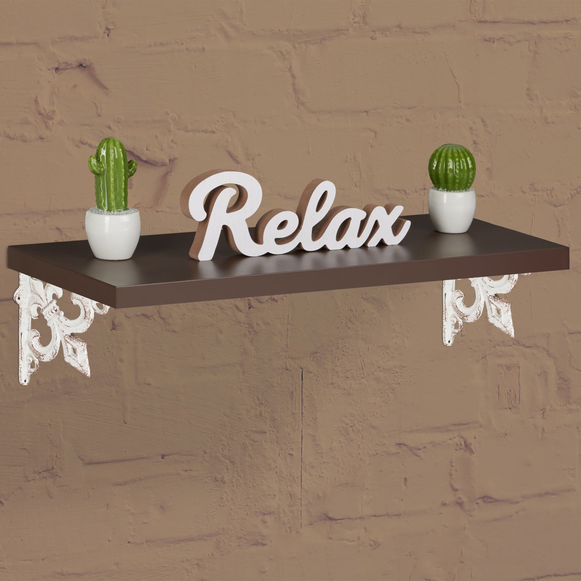 Regalwinkel Gusseisen antik 2er-Set Weiss von Relaxdays
