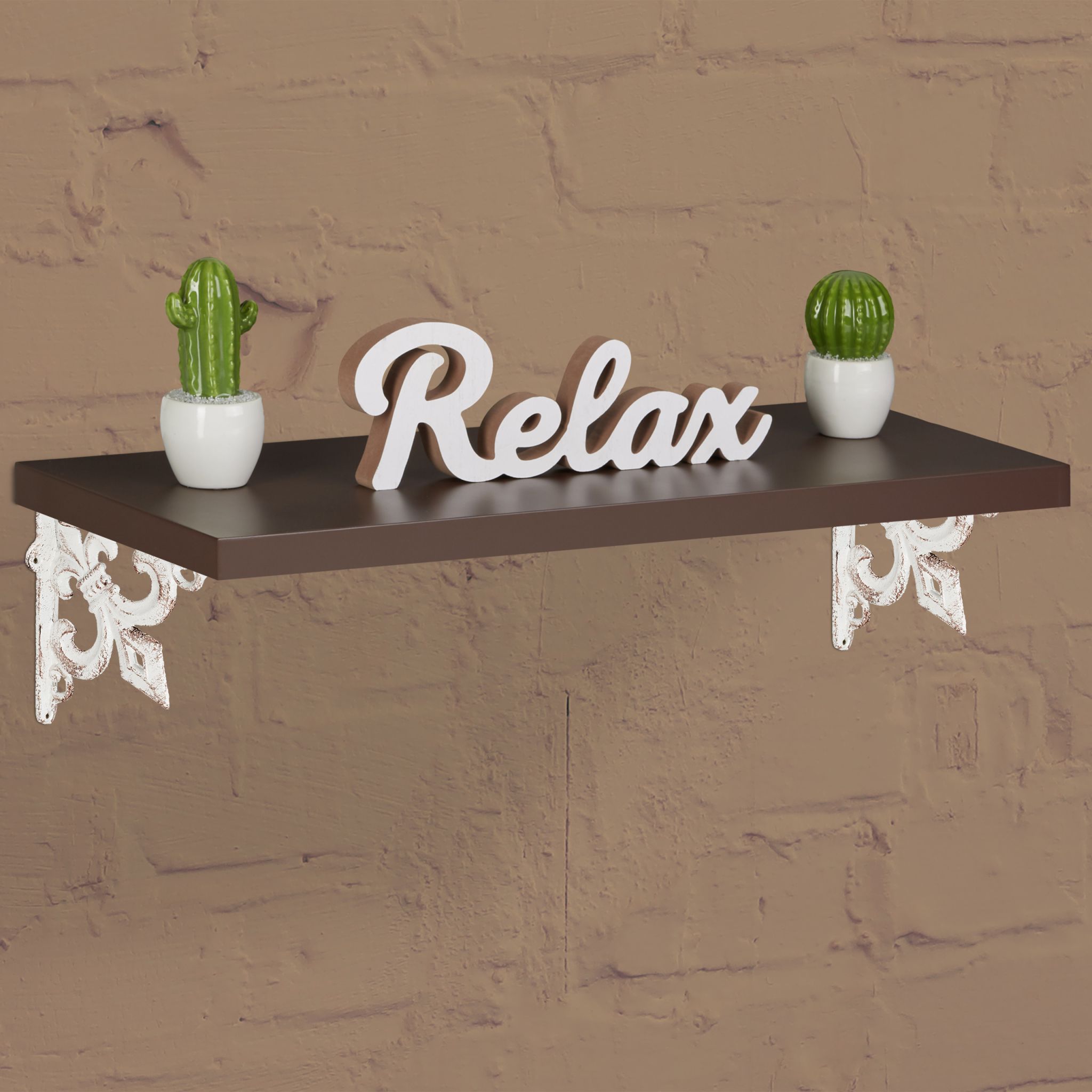 Regalwinkel Gusseisen antik 2er-Set Weiss von Relaxdays