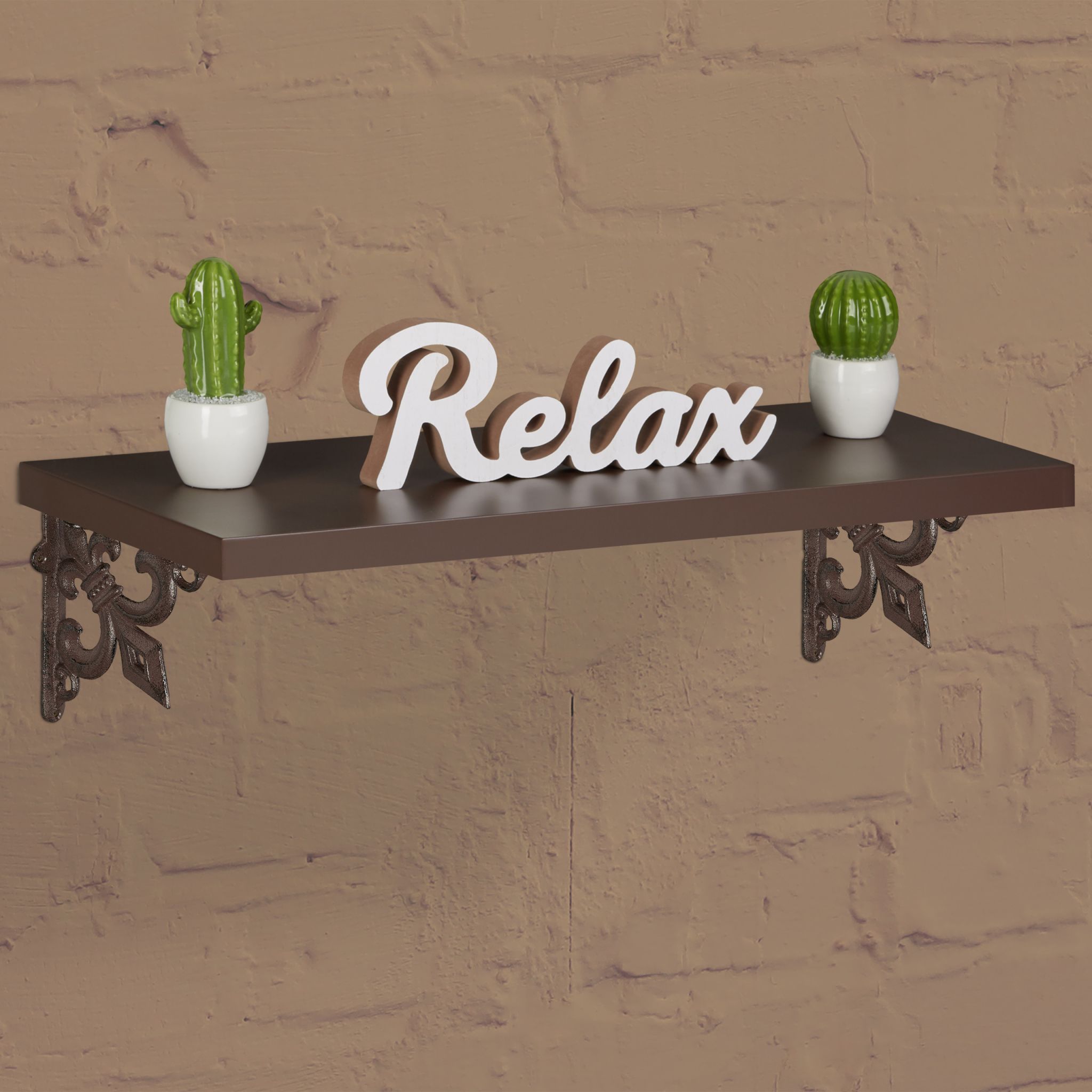 Regalwinkel Gusseisen antik 2er-Set Braun von Relaxdays