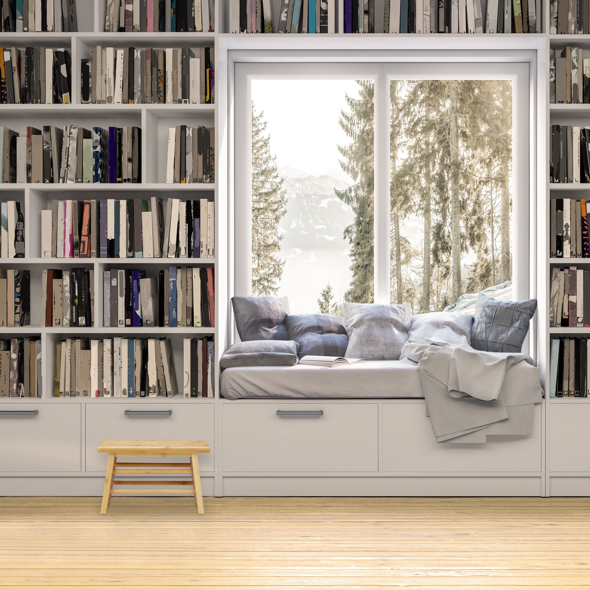 Fussbank Bambus Hellbraun von Relaxdays