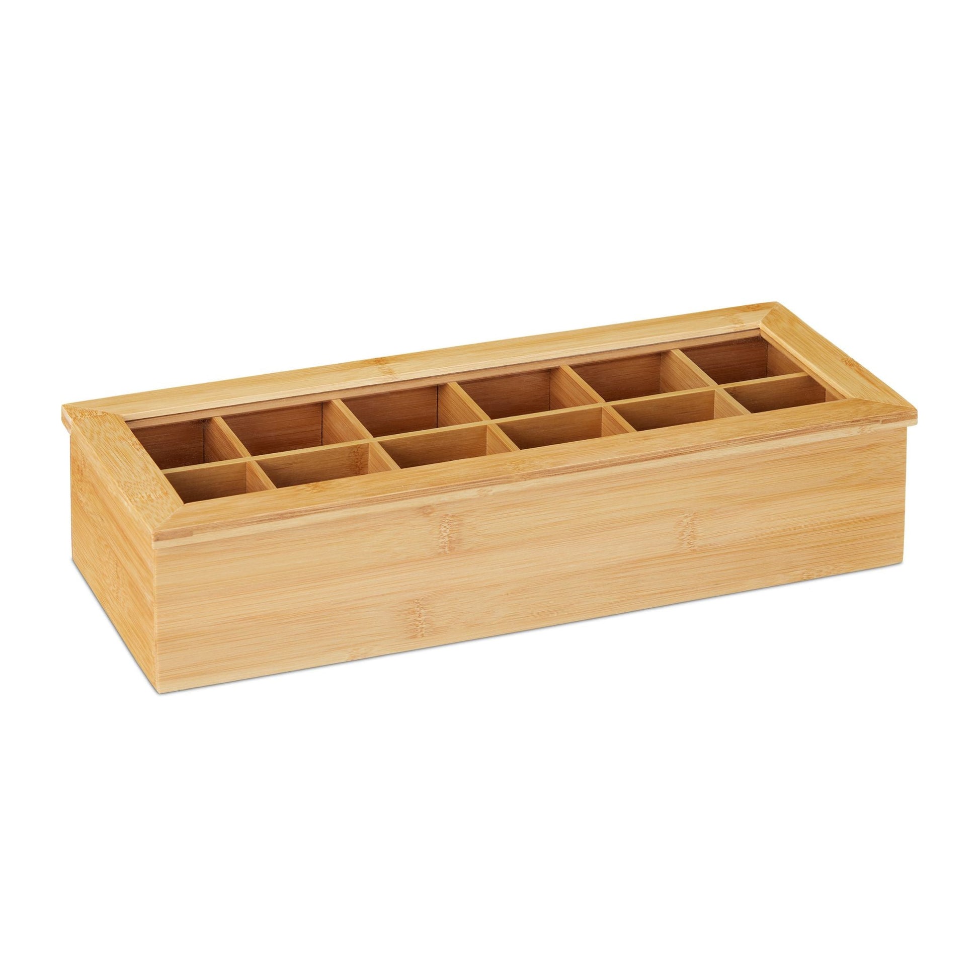 Teebox Bambus Hellbraun von Relaxdays