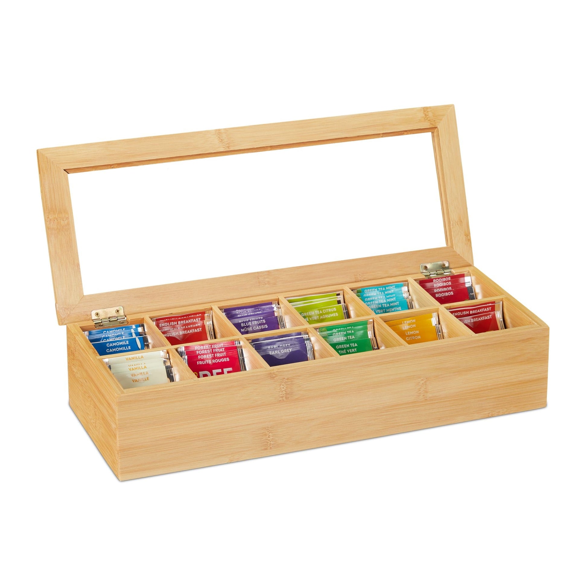 Teebox Bambus Hellbraun von Relaxdays