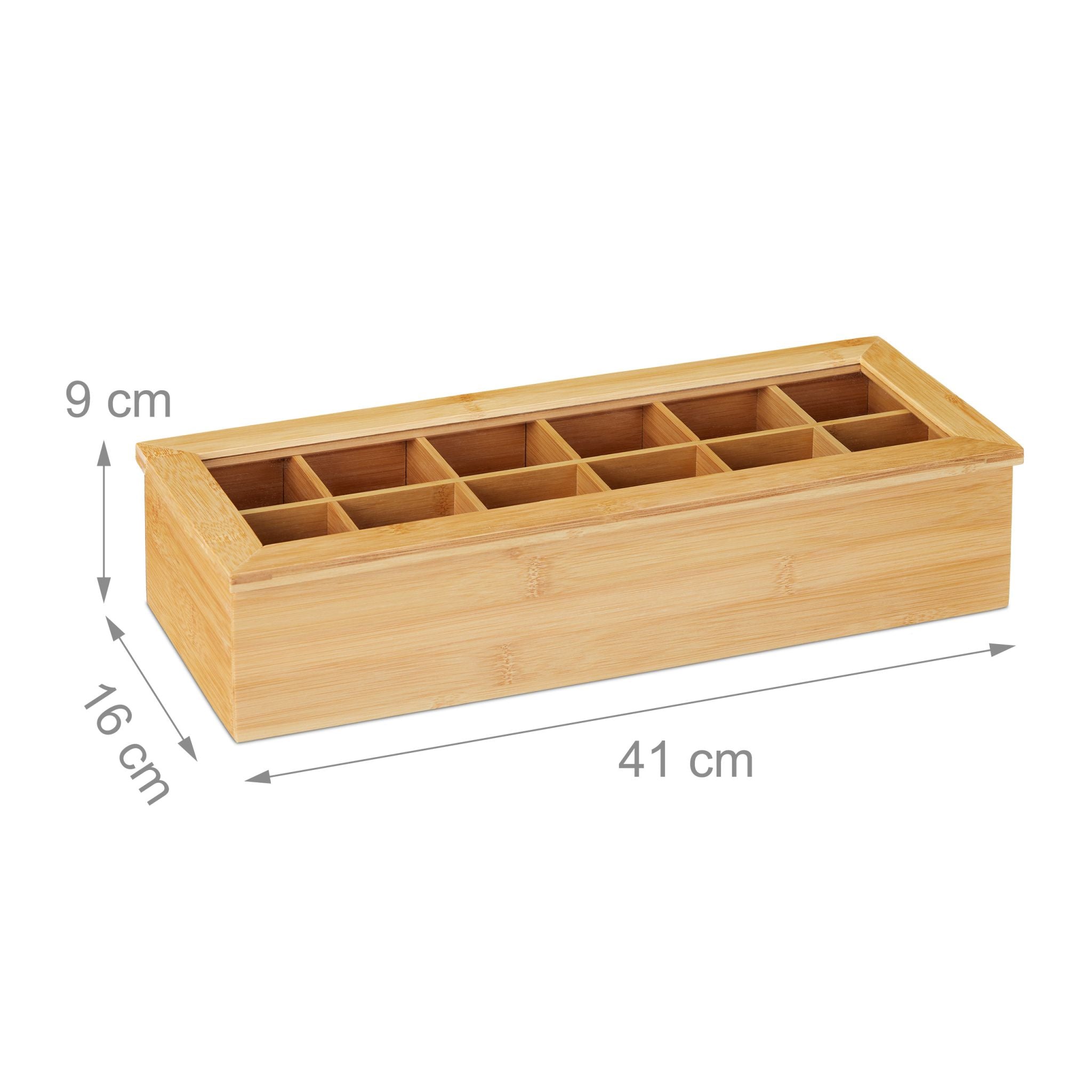 Teebox Bambus Hellbraun von Relaxdays