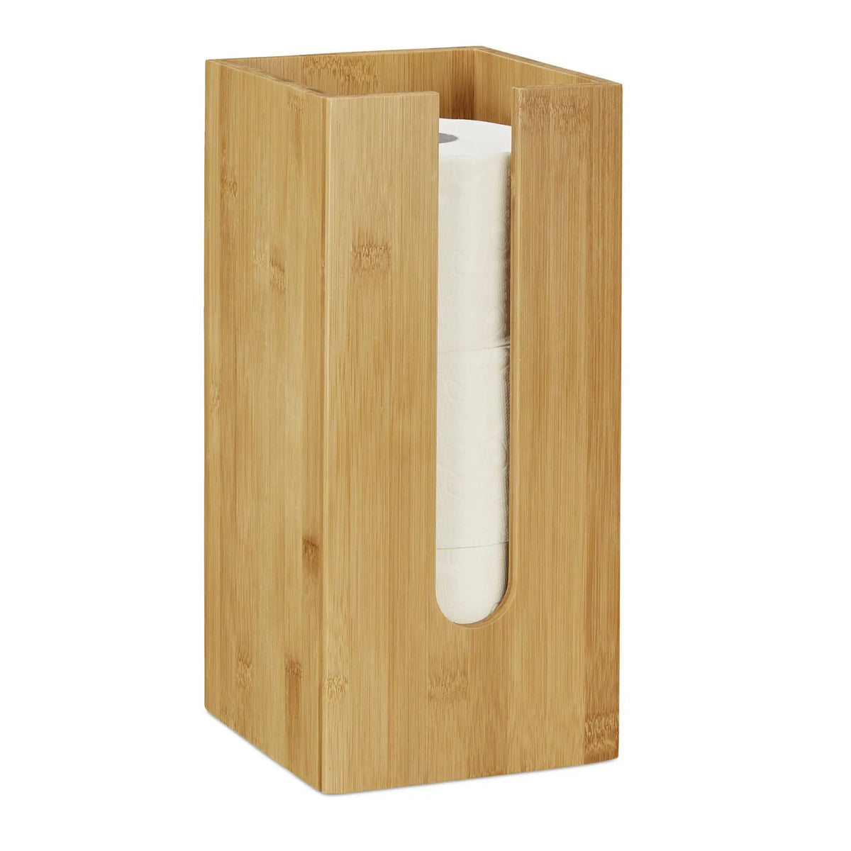 Toilettenpapierhalter stehend Bambus Hellbraun von Relaxdays
