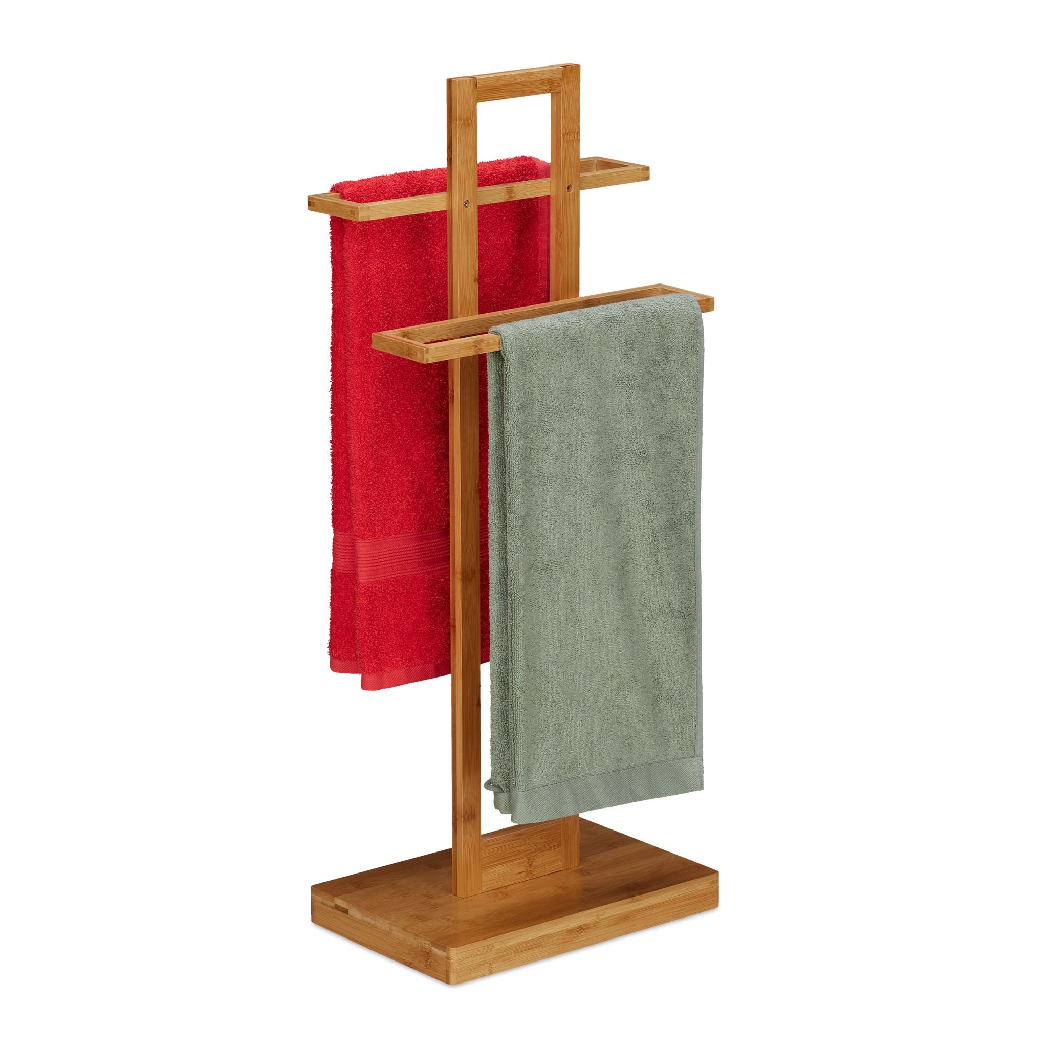 Bambus Handtuchhalter stehend Hellbraun von Relaxdays