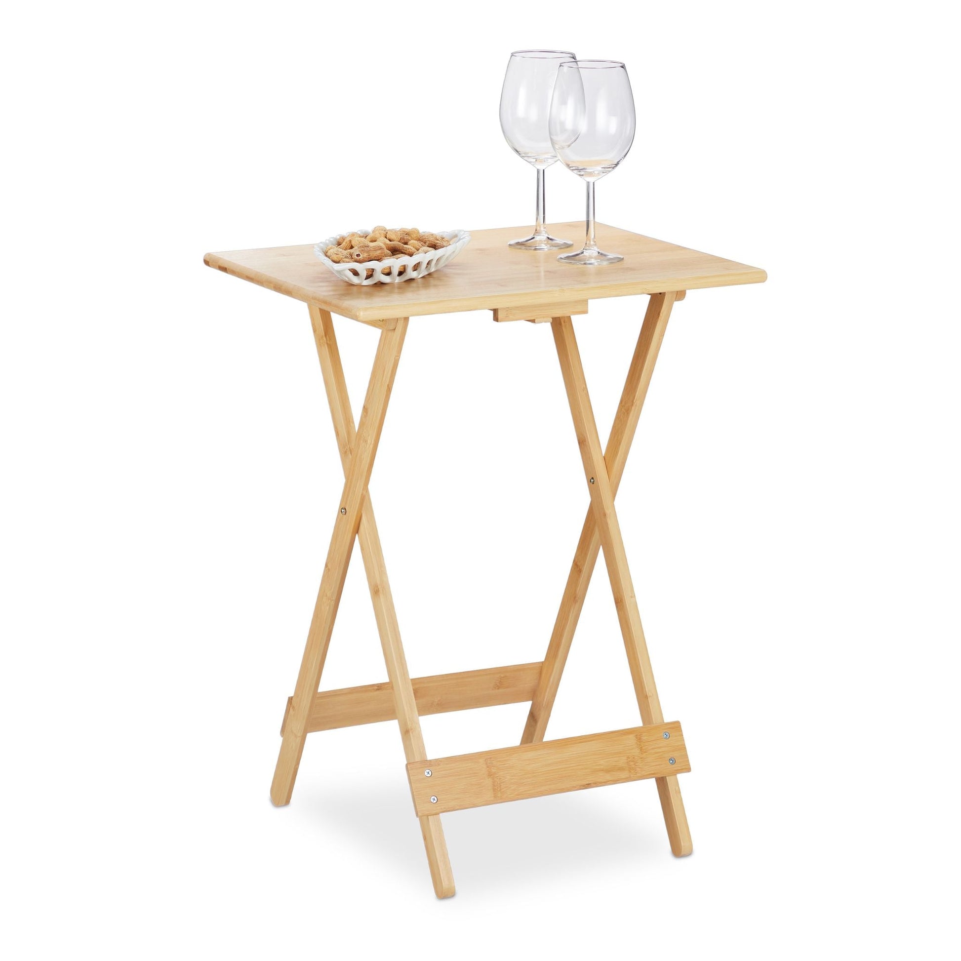 Klapptisch Bambus Hellbraun von Relaxdays
