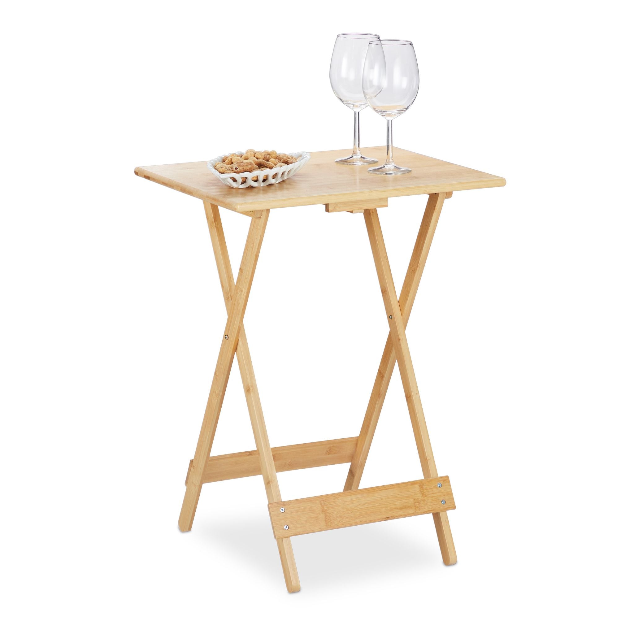 Klapptisch Bambus Hellbraun von Relaxdays