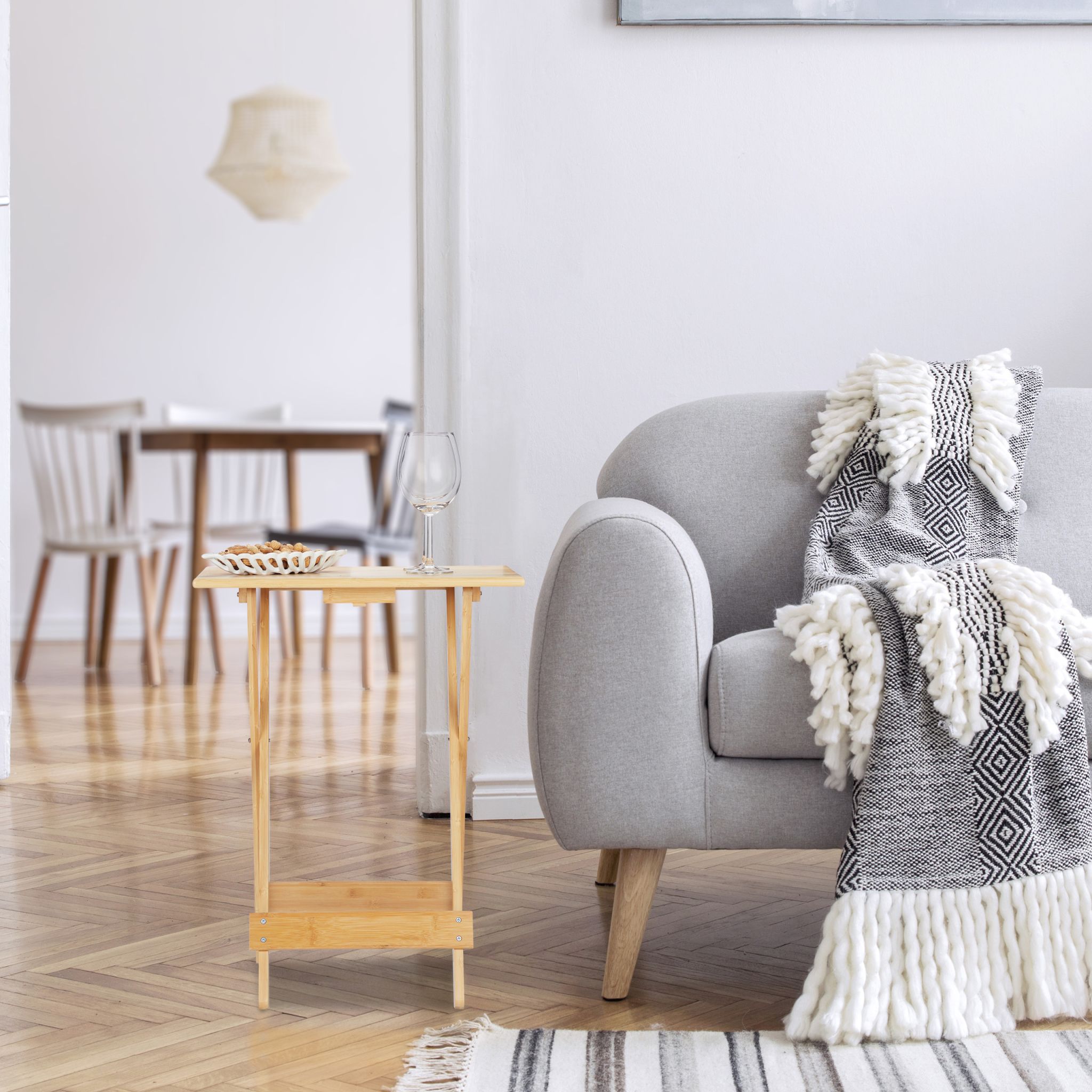 Klapptisch Bambus Hellbraun von Relaxdays
