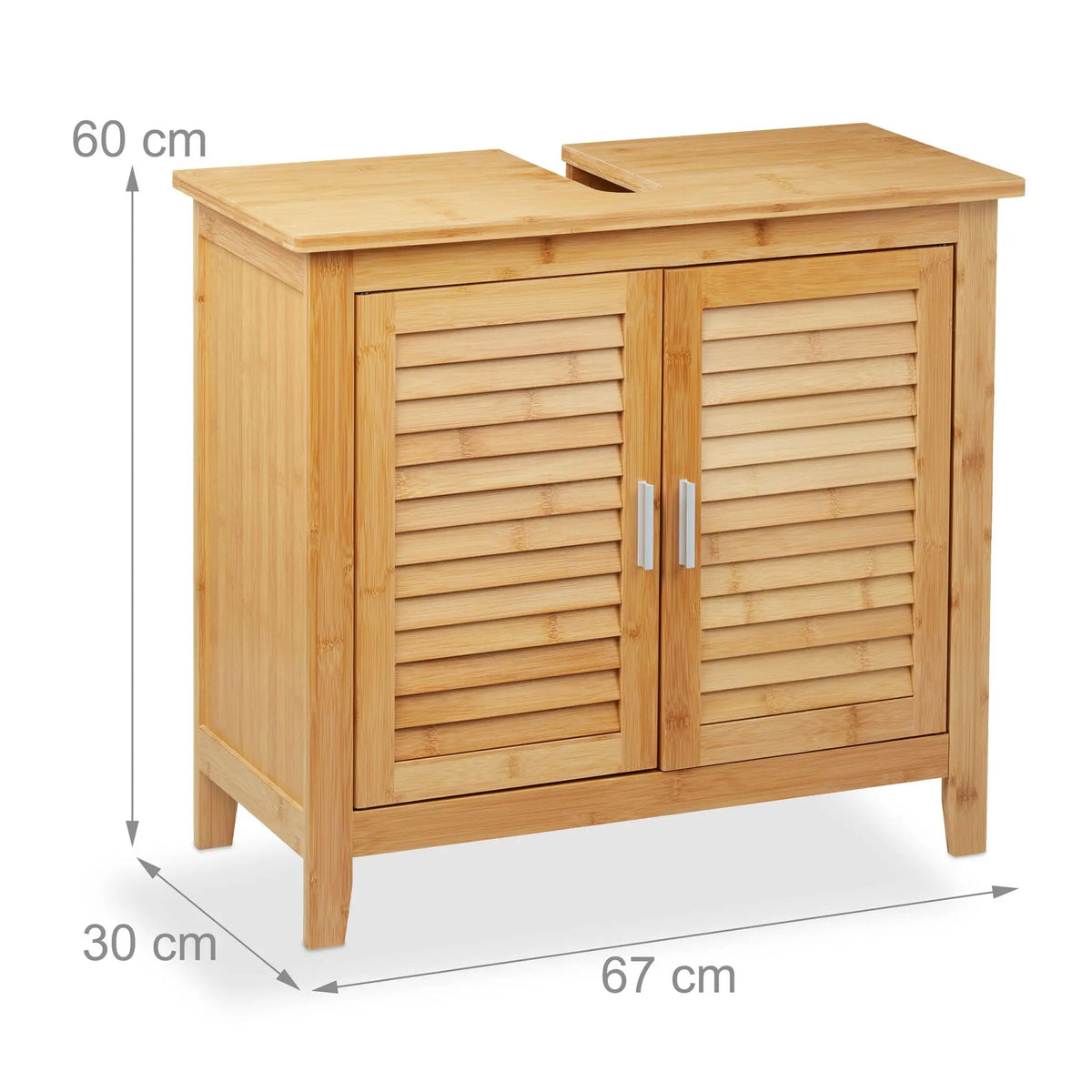 Waschbeckenunterschrank Bambus Hellbraun von Relaxdays