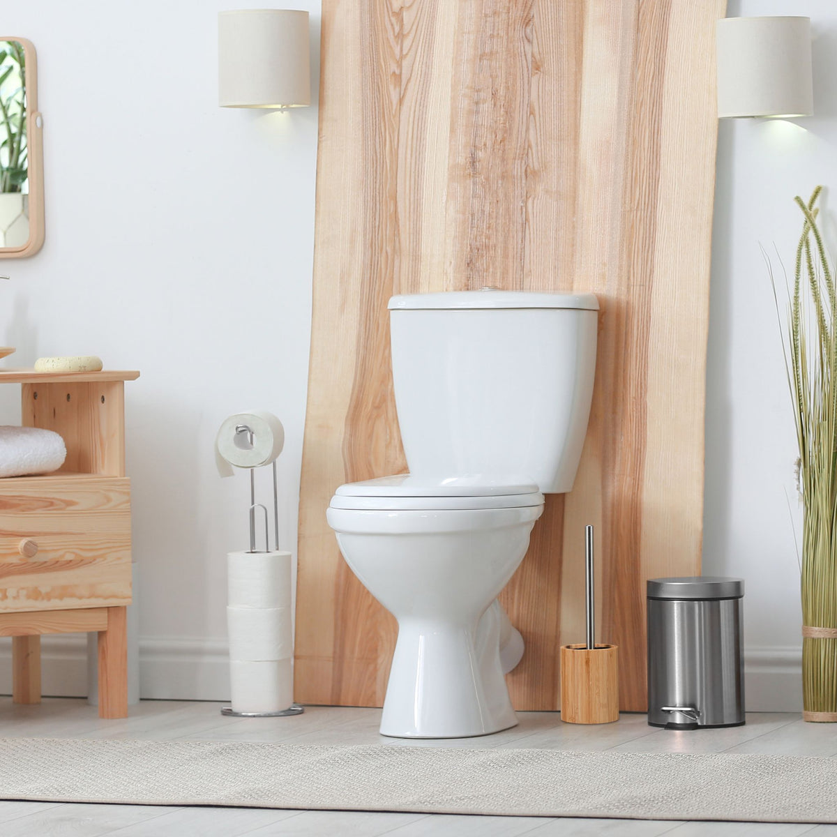 Silikon Toilettenbürste Hellbraun-Schwarz-Silber von Relaxdays