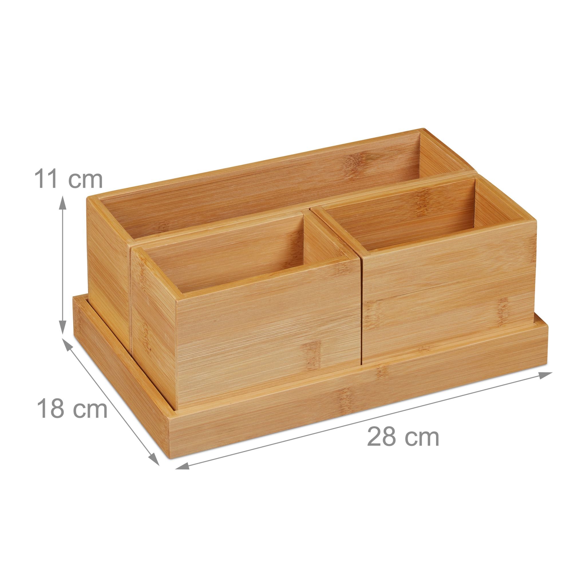 Schreibtisch Organizer-Set Hellbraun von Relaxdays