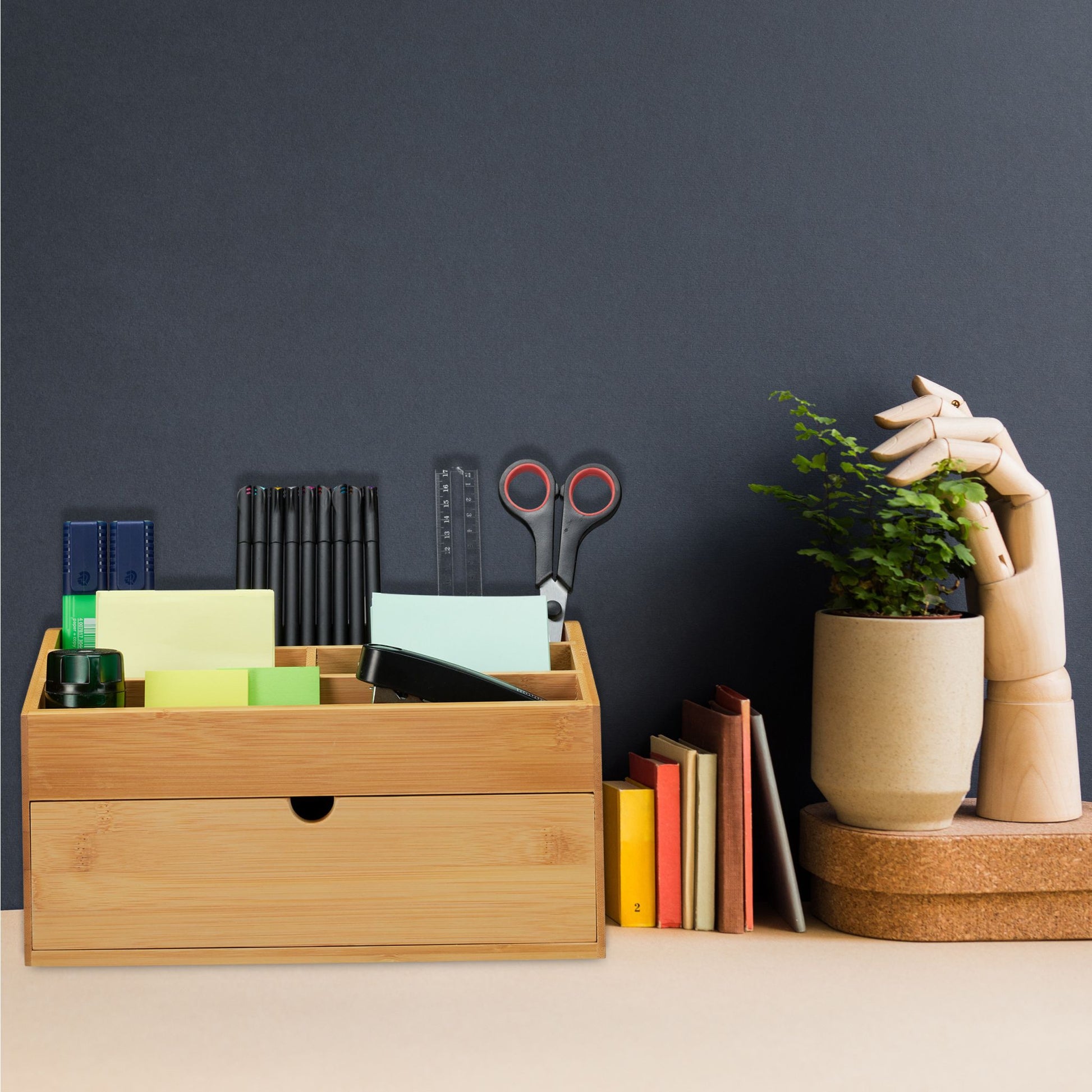 Schreibtisch Organizer Bambus Hellbraun von Relaxdays
