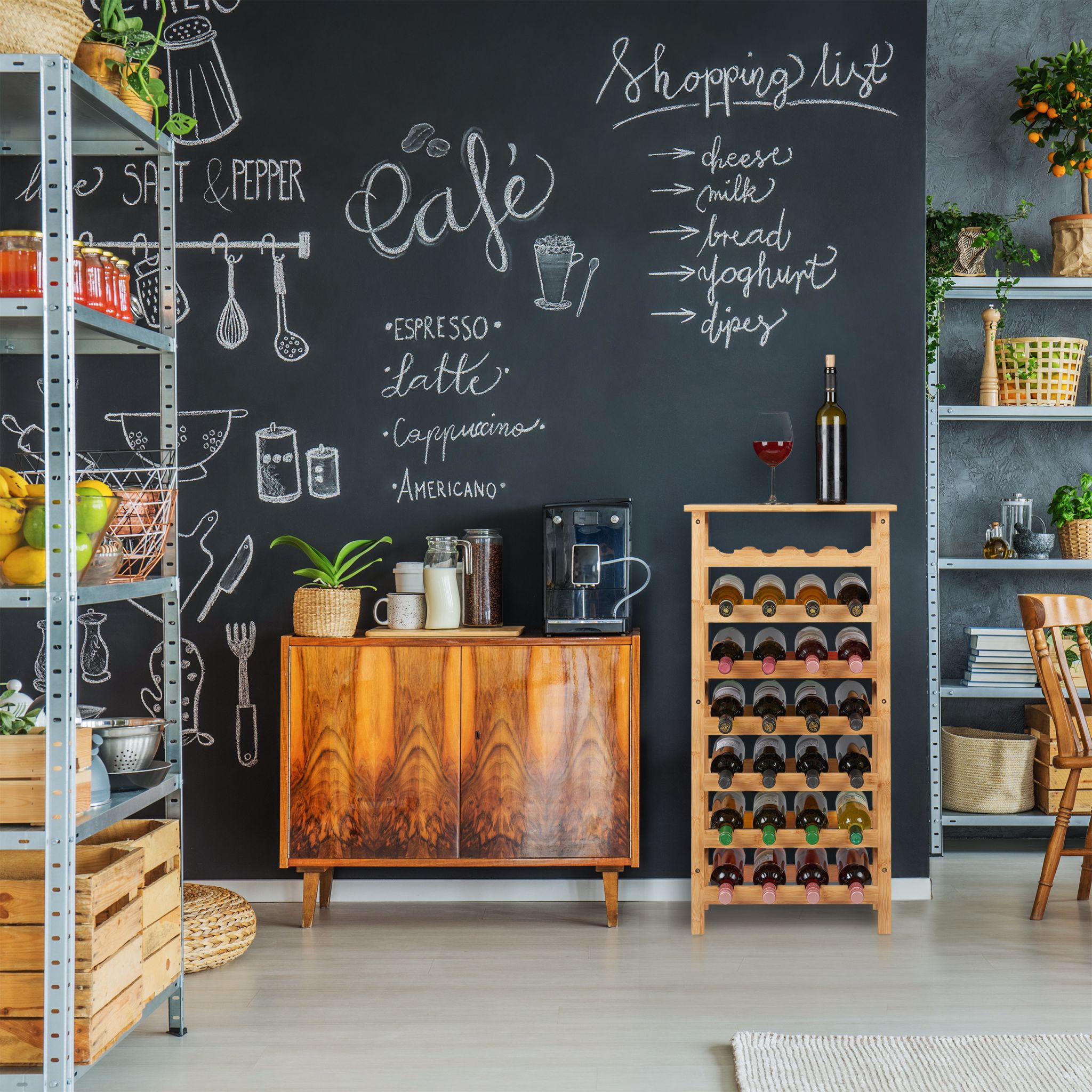 Weinregal für 28 Flaschen Hellbraun von Relaxdays