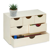Schubladenbox Holz Creme von Relaxdays