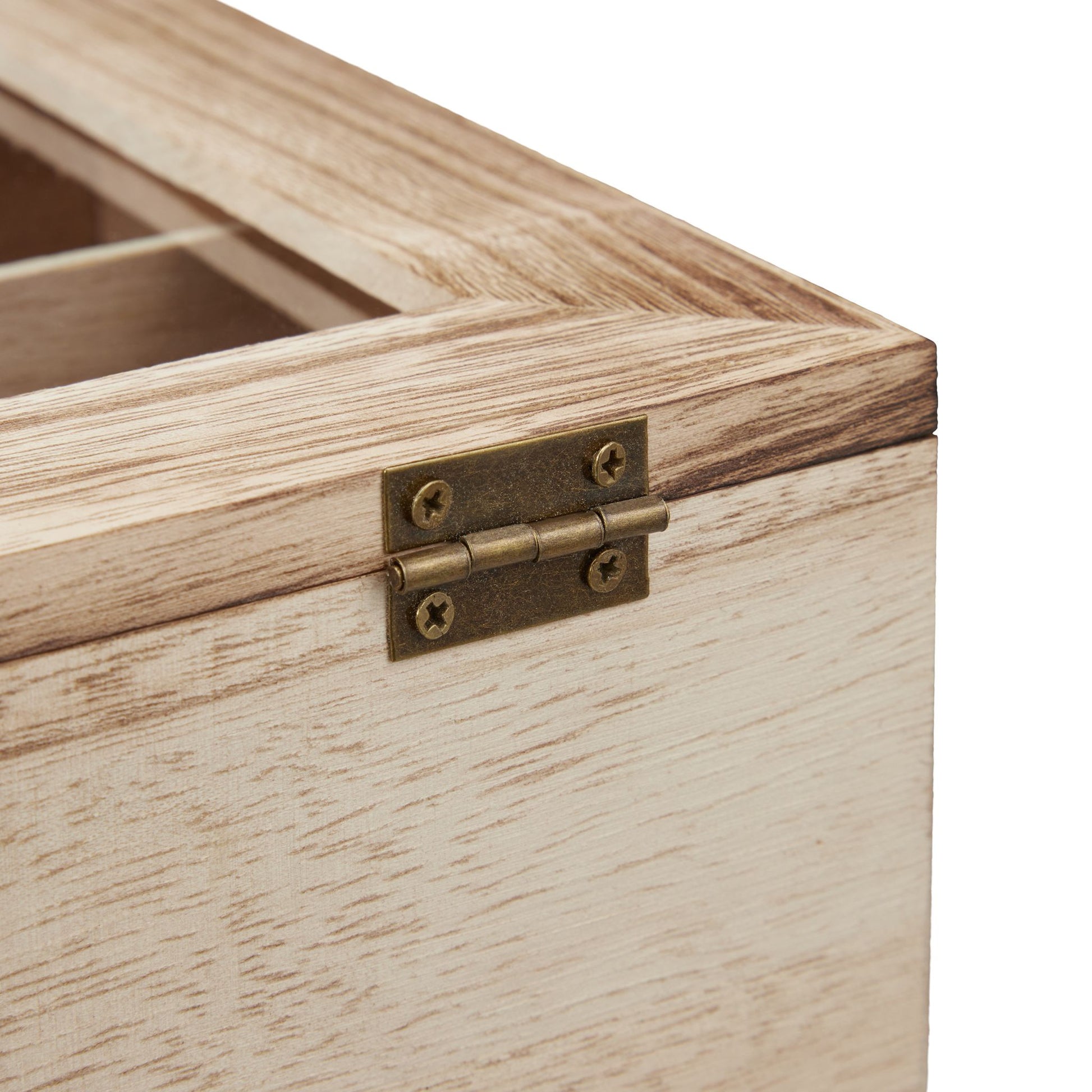 Teebox Holz 9 Fächer Hellbraun von Relaxdays
