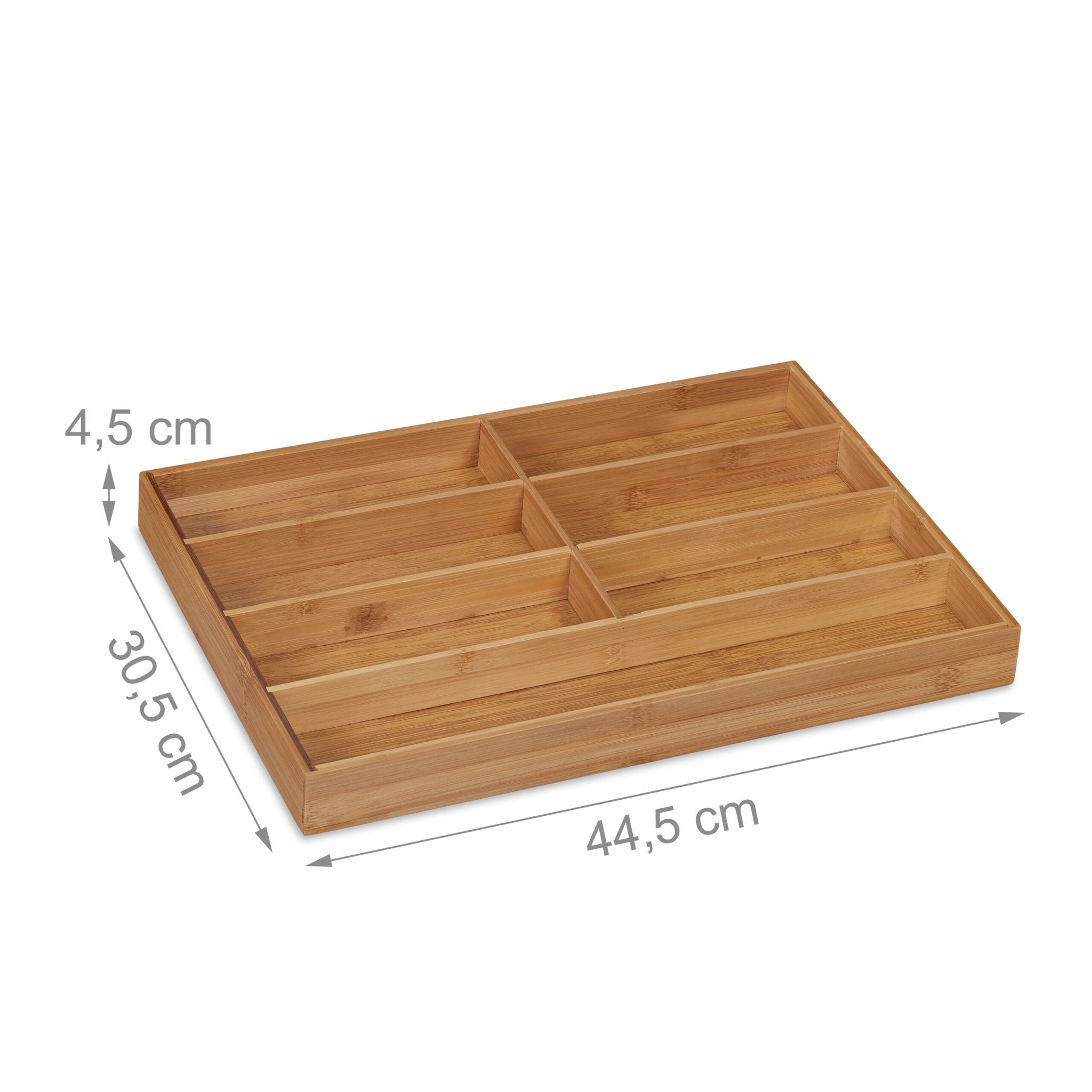 Besteckkasten Bambus 7 Fächer Hellbraun von Relaxdays