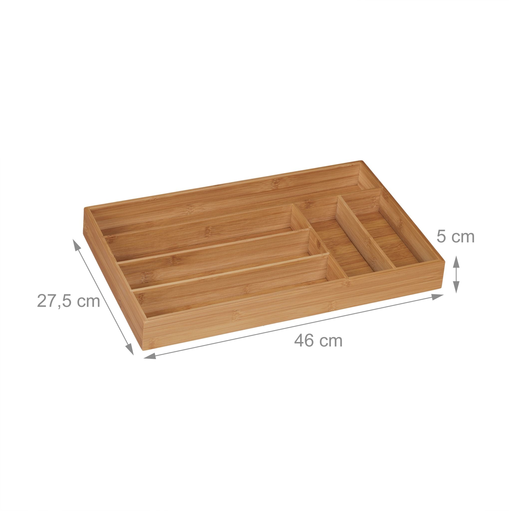 Besteckkasten Bambus 6 Fächer Hellbraun von Relaxdays