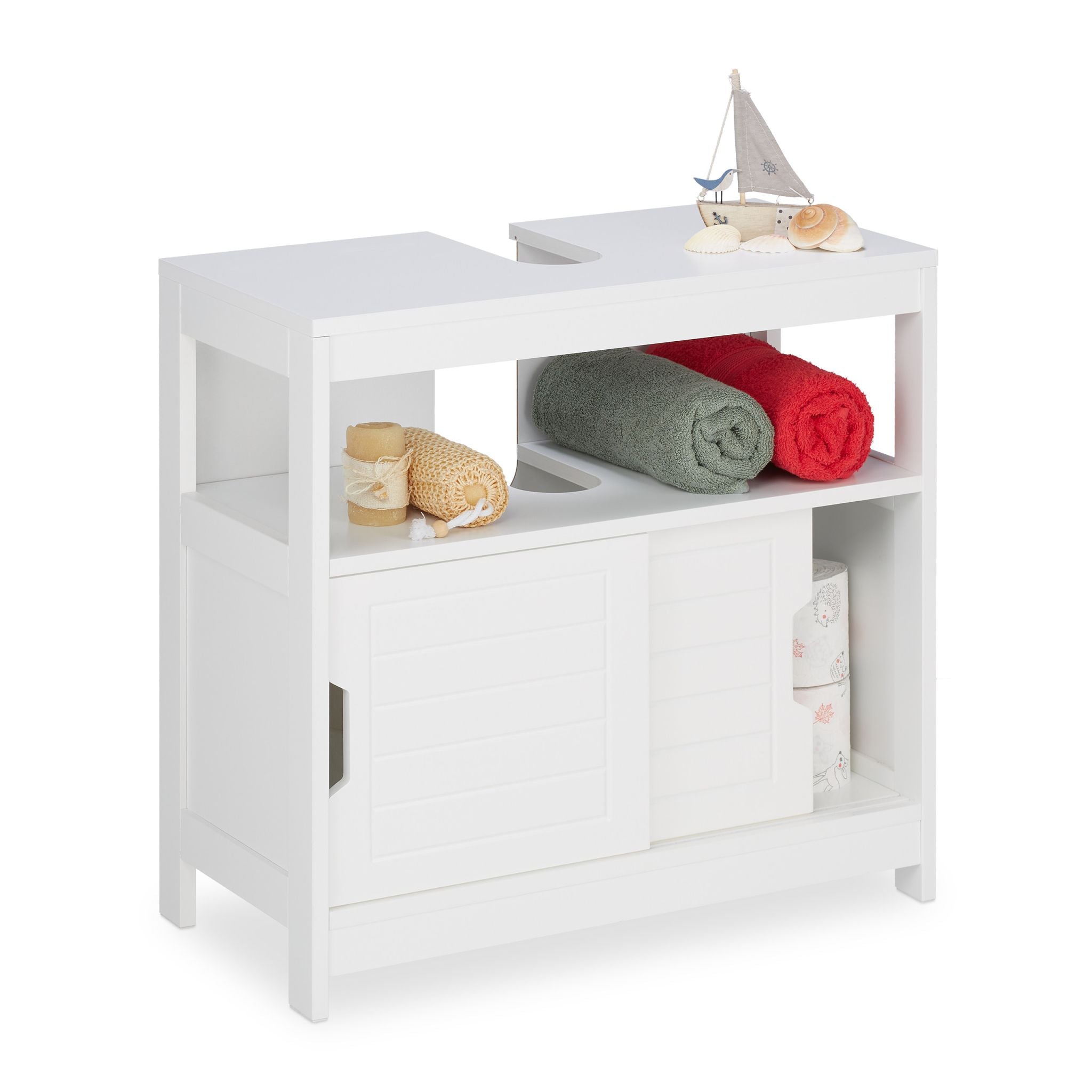 Waschbeckenunterschrank Weiss von Relaxdays