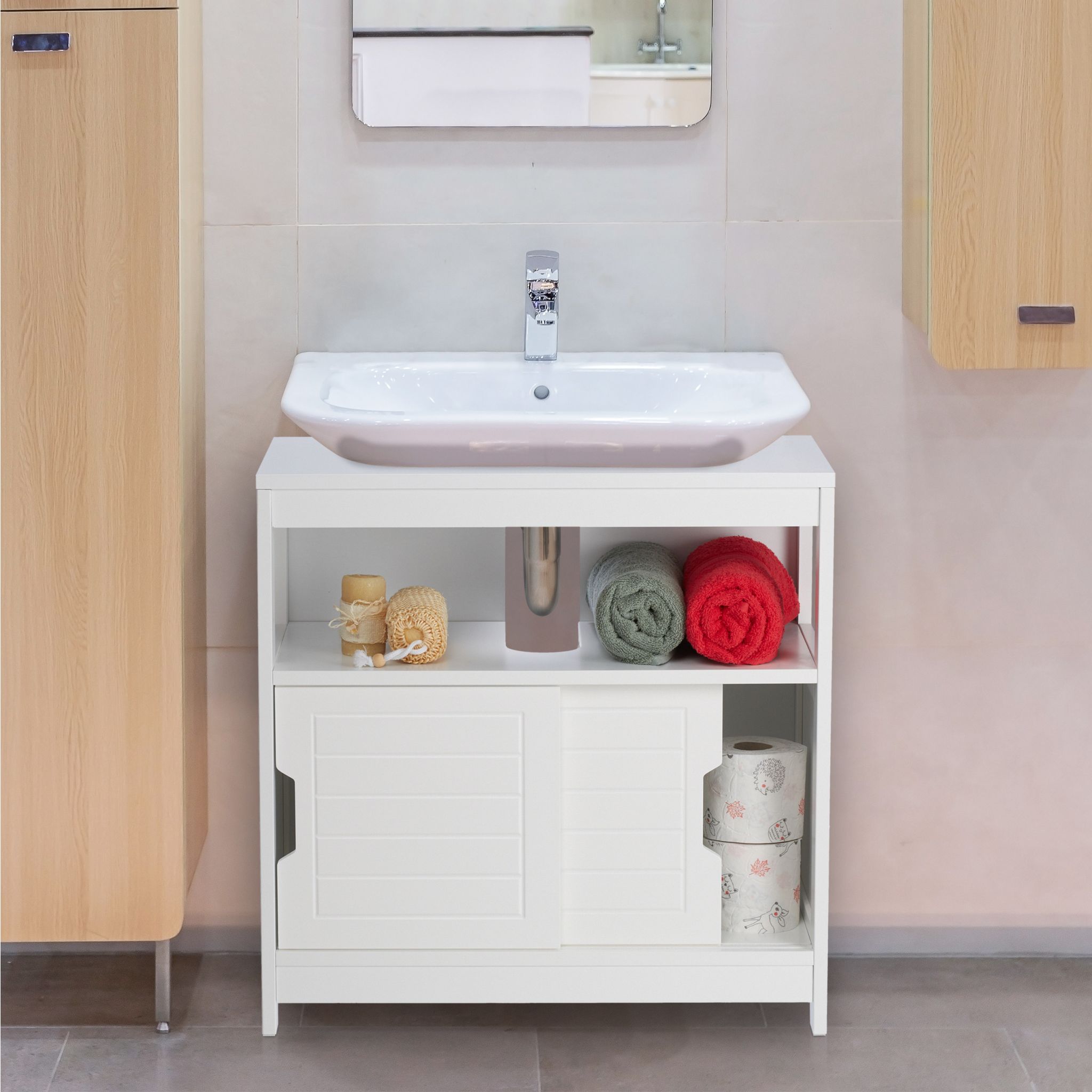 Waschbeckenunterschrank Weiss von Relaxdays