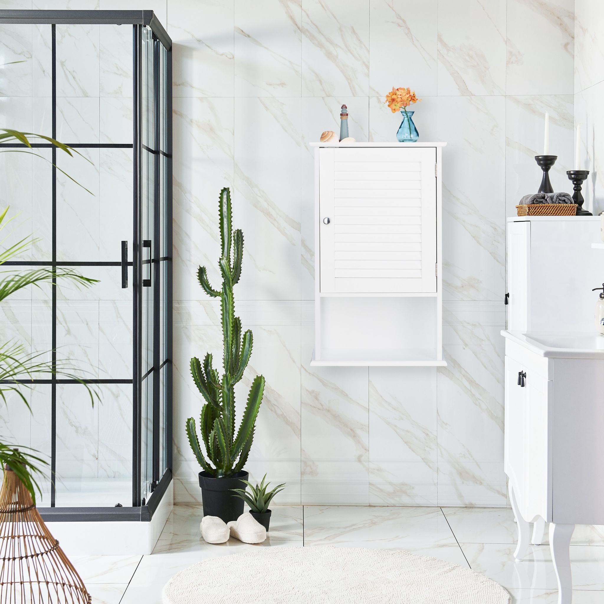 Badschrank mit geringer Tiefe Weiss von Relaxdays