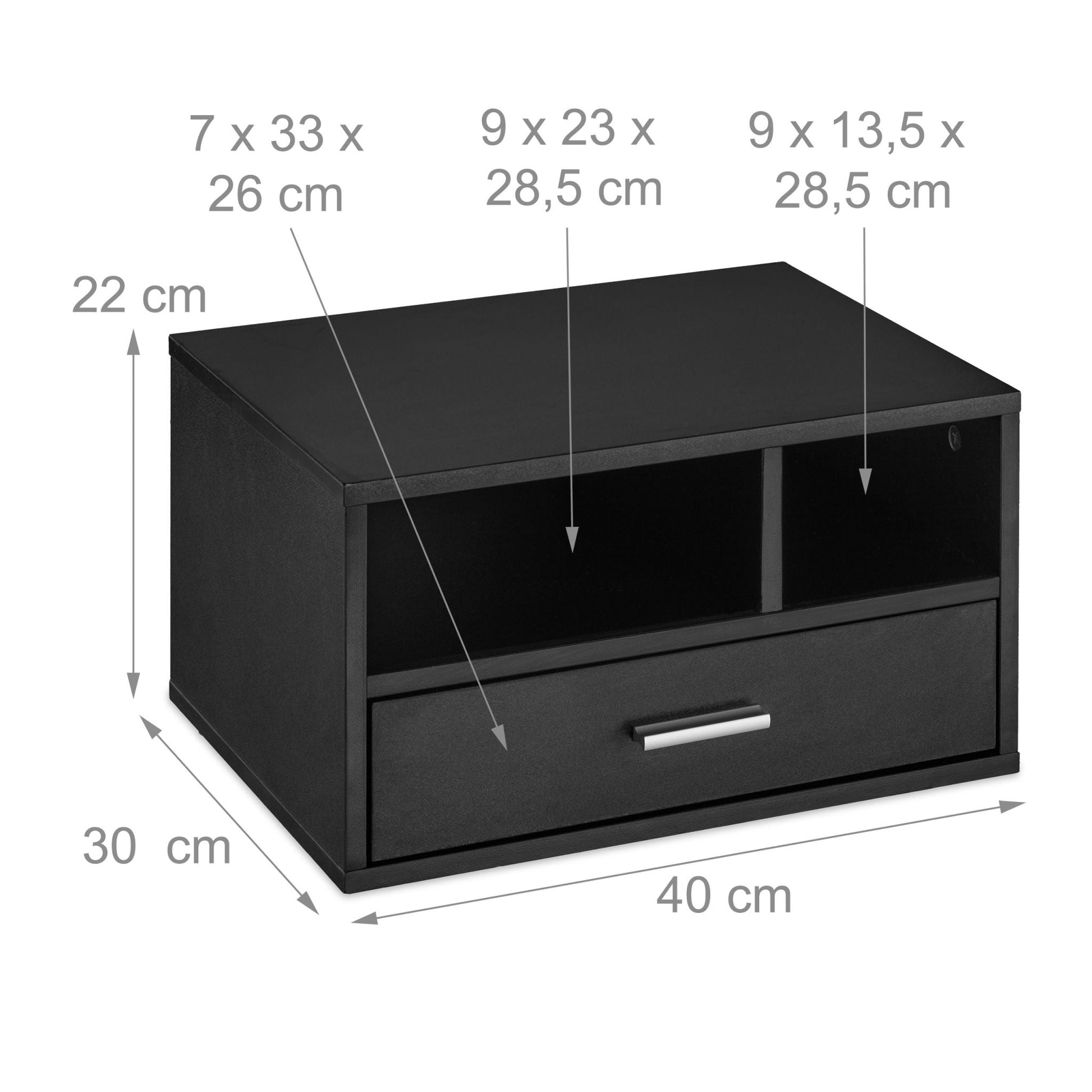 Druckerständer Schreibtisch Schwarz von Relaxdays