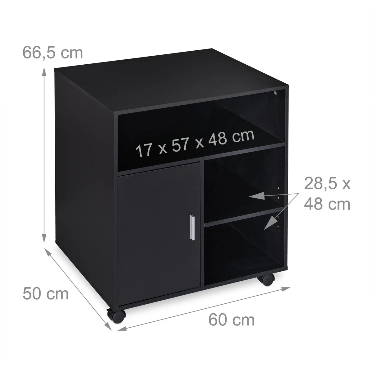 Rollcontainer Schwarz von Relaxdays