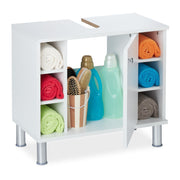 Waschbeckenunterschrank Weiss-Silber von Relaxdays