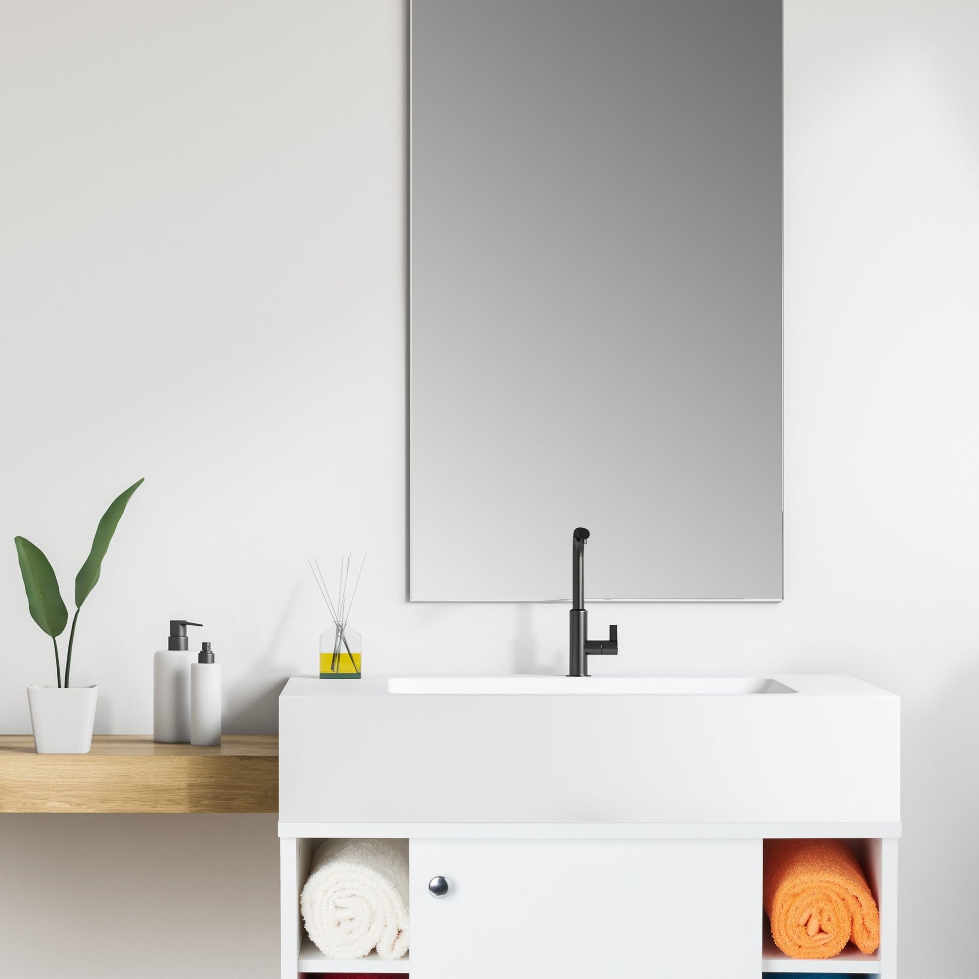 Waschbeckenunterschrank Weiss-Silber von Relaxdays