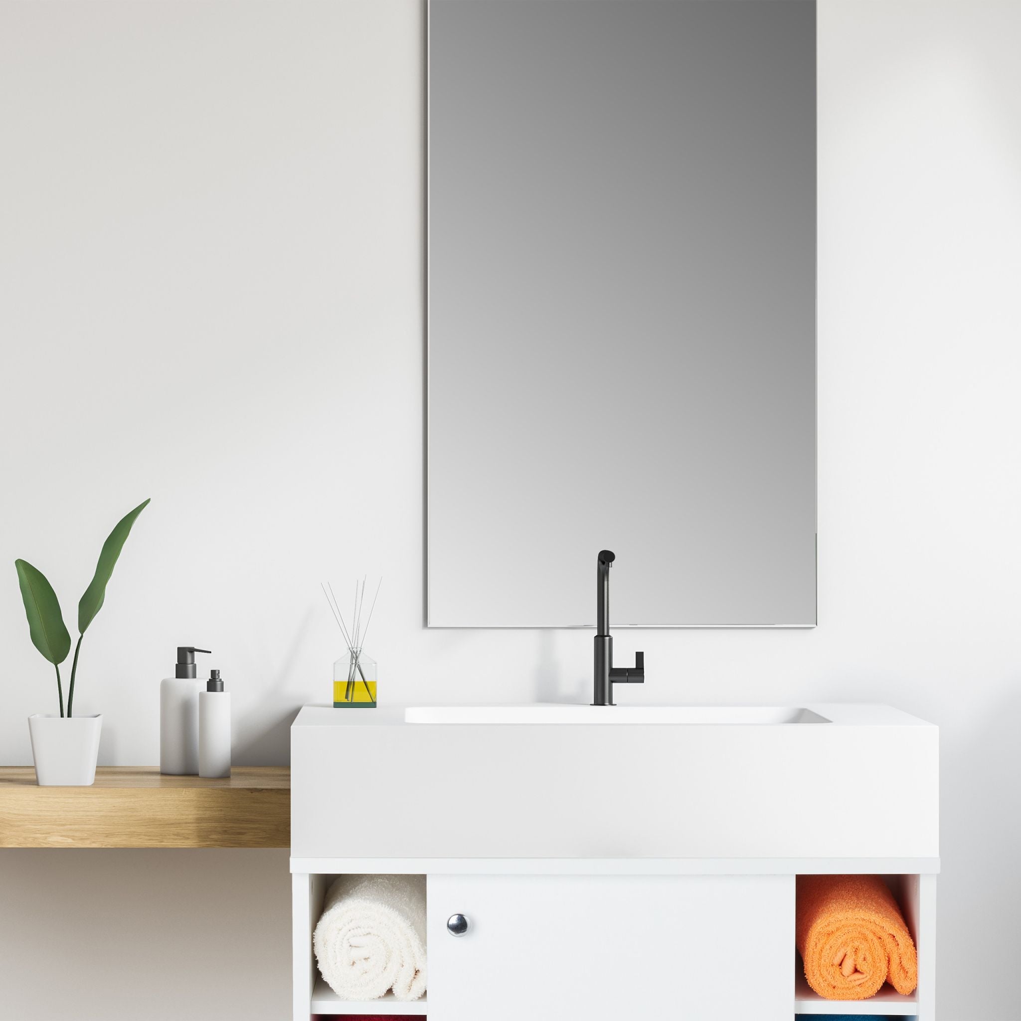 Waschbeckenunterschrank Weiss-Silber von Relaxdays