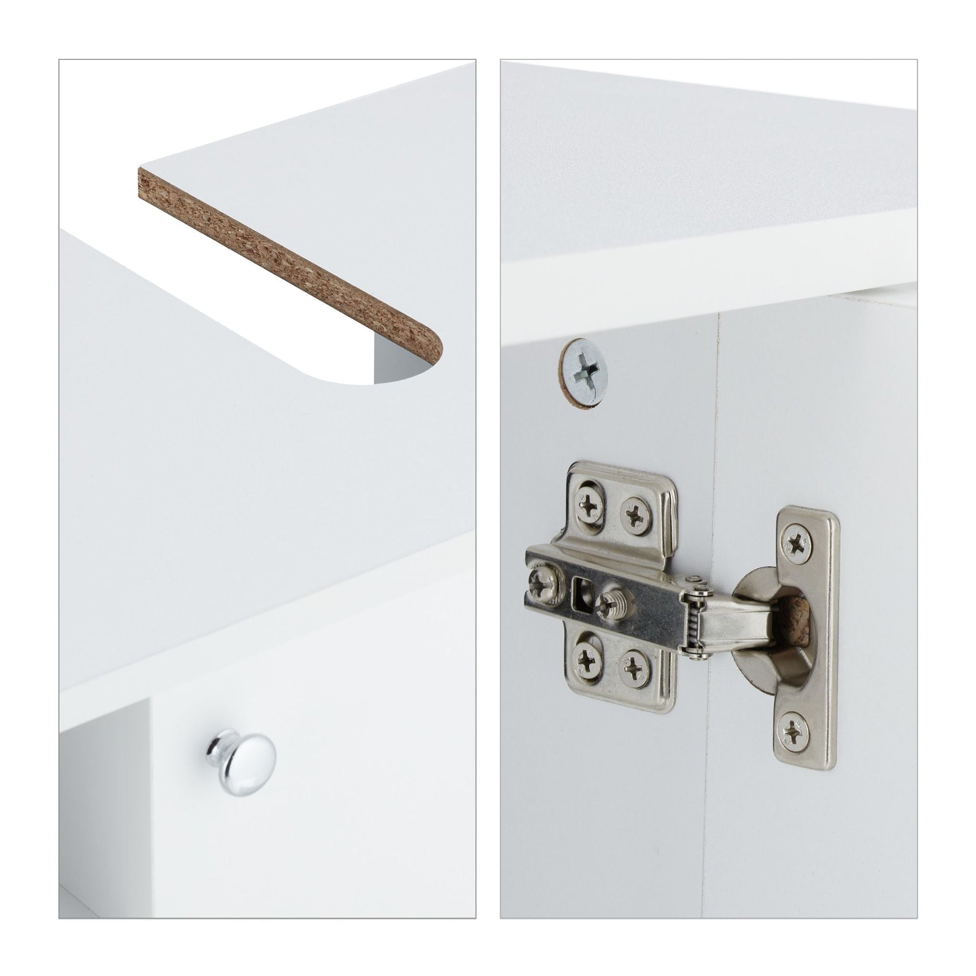 Waschbeckenunterschrank Weiss-Silber von Relaxdays