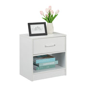 Nachttisch mit Schublade Weiss von Relaxdays