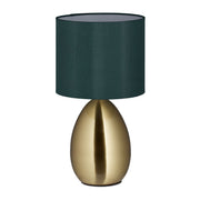 Nachttischlampe Touch messing Dunkelgrün-Gold von Relaxdays